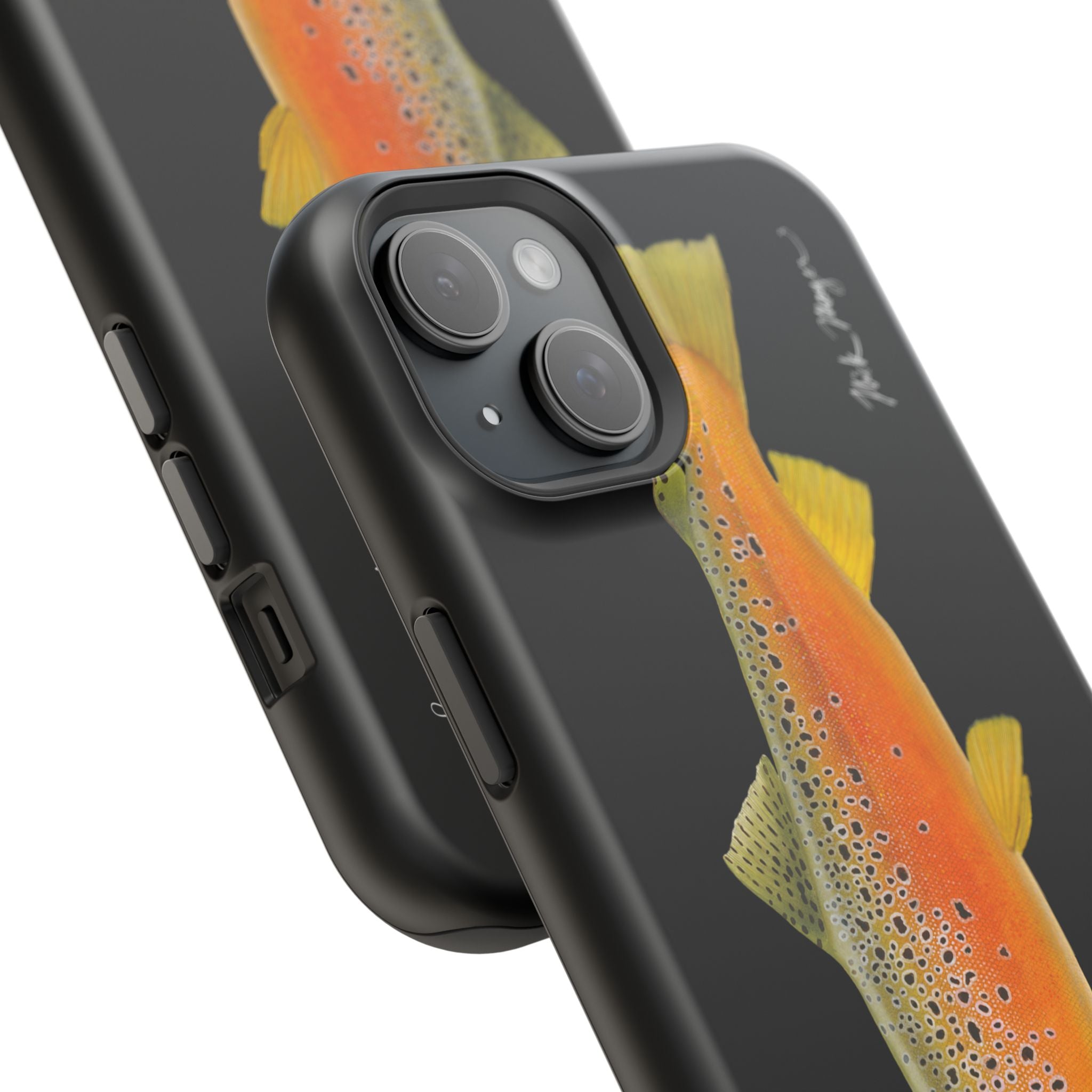 Brown Trout 2 Black MagSafe iPhone Case, NEW for Holiday 2025!