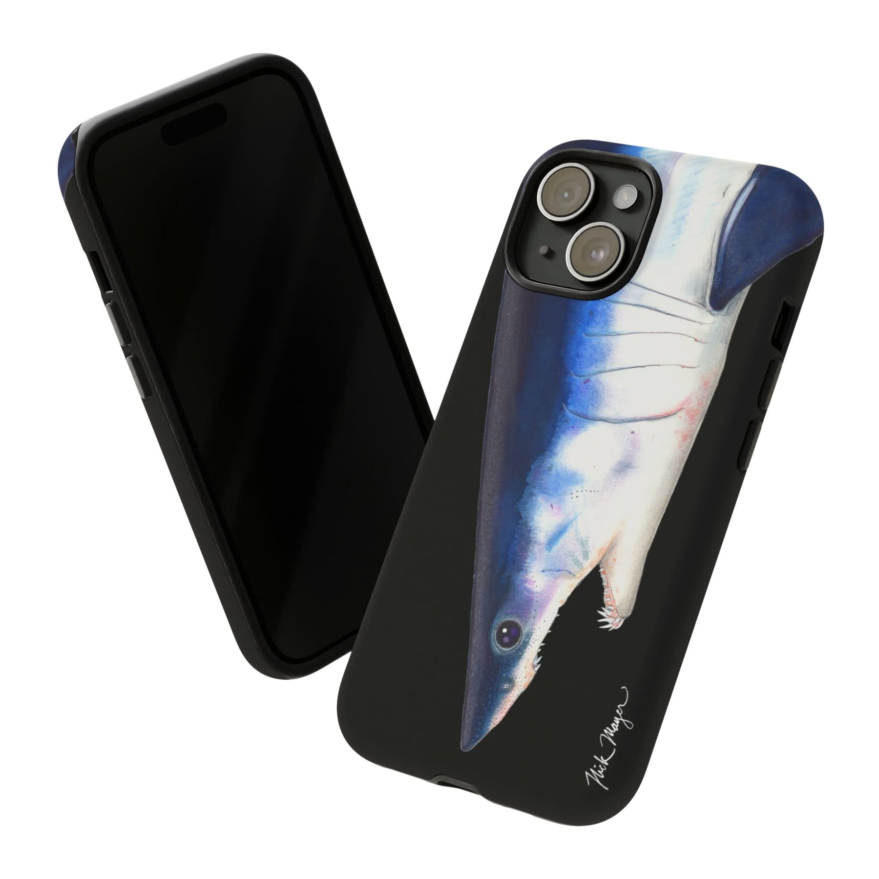 Mako Shark Face Black iPhone 15 Case