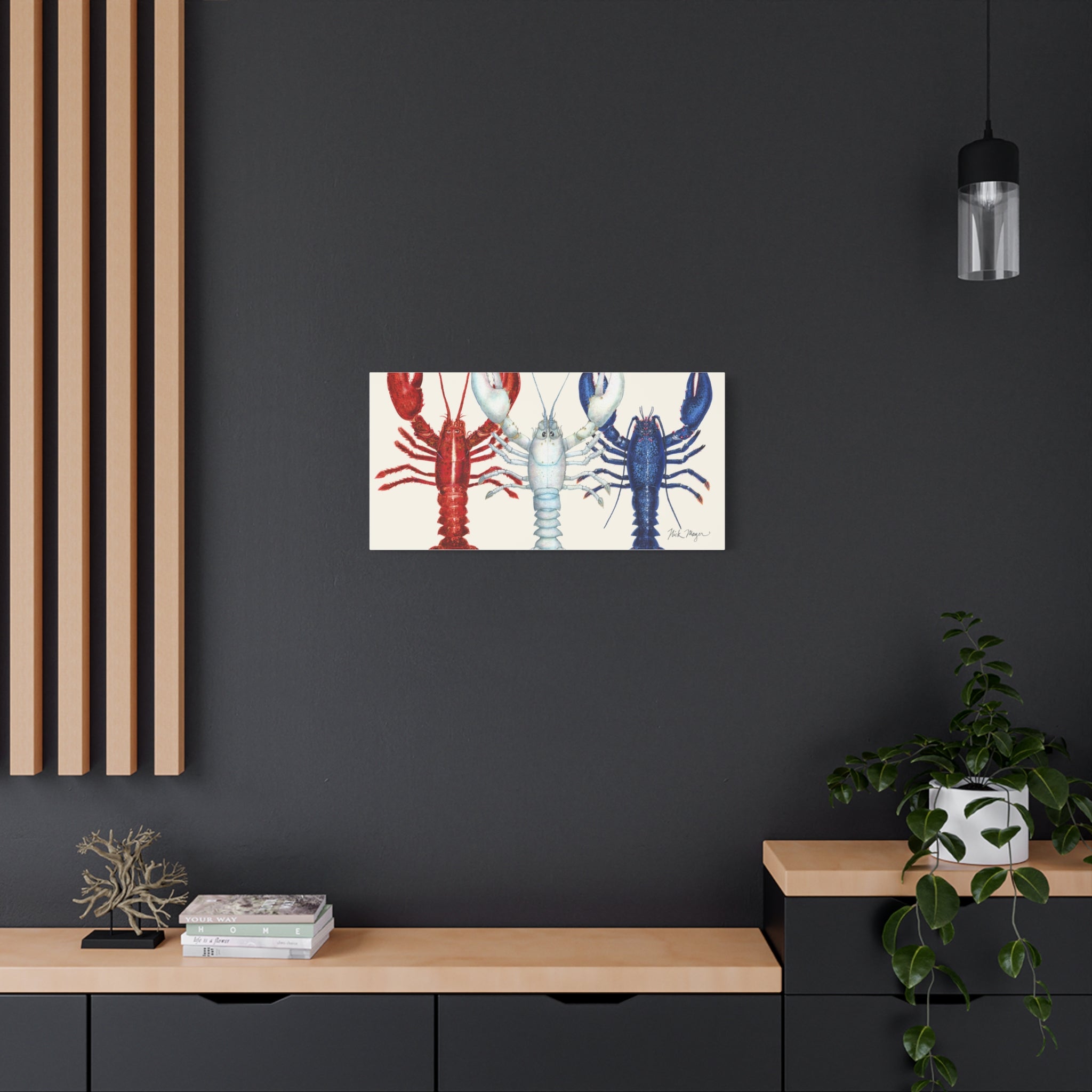 American Lobsters Trio Canvas Print Printify