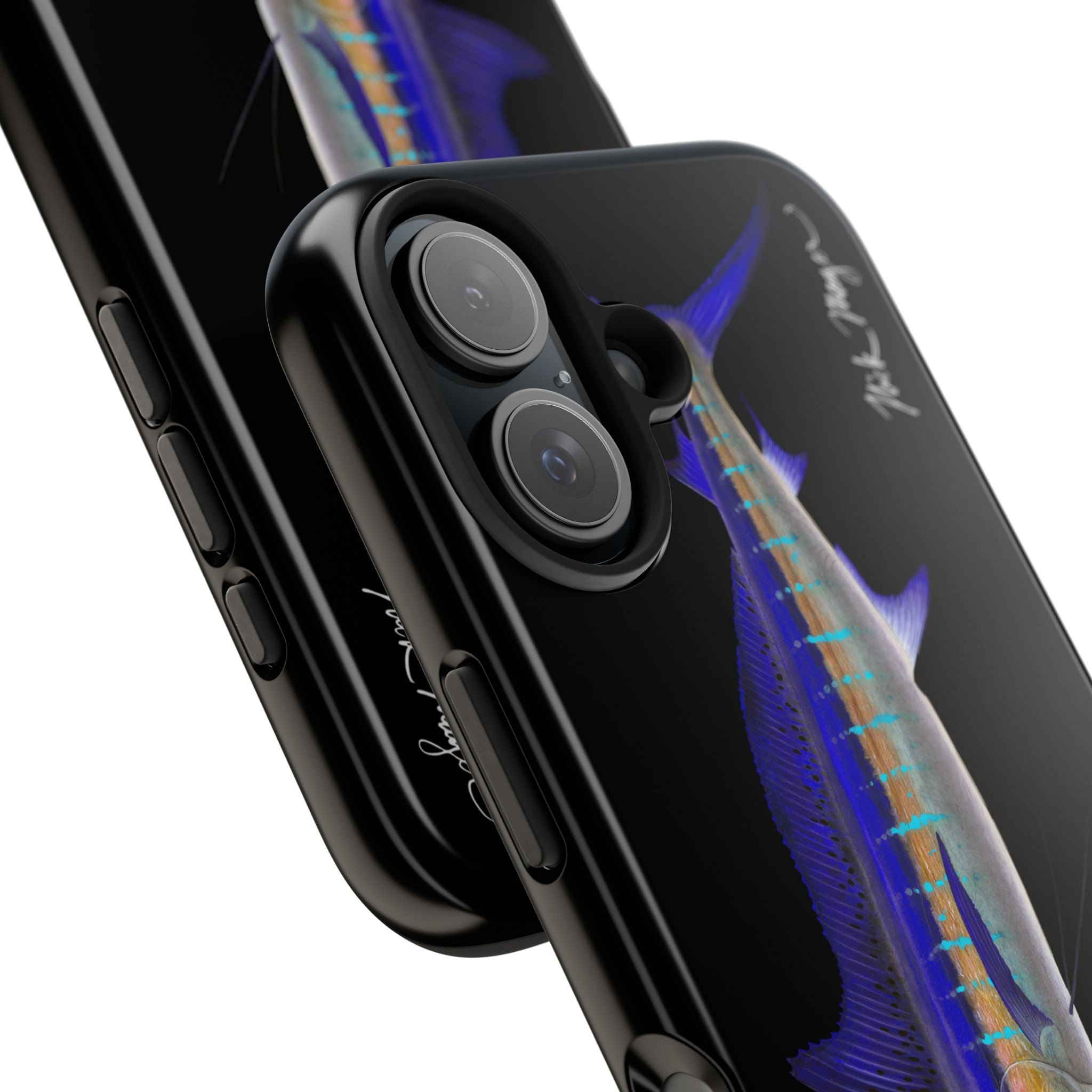 Striped Marlin Black Phone Case (iPhone)