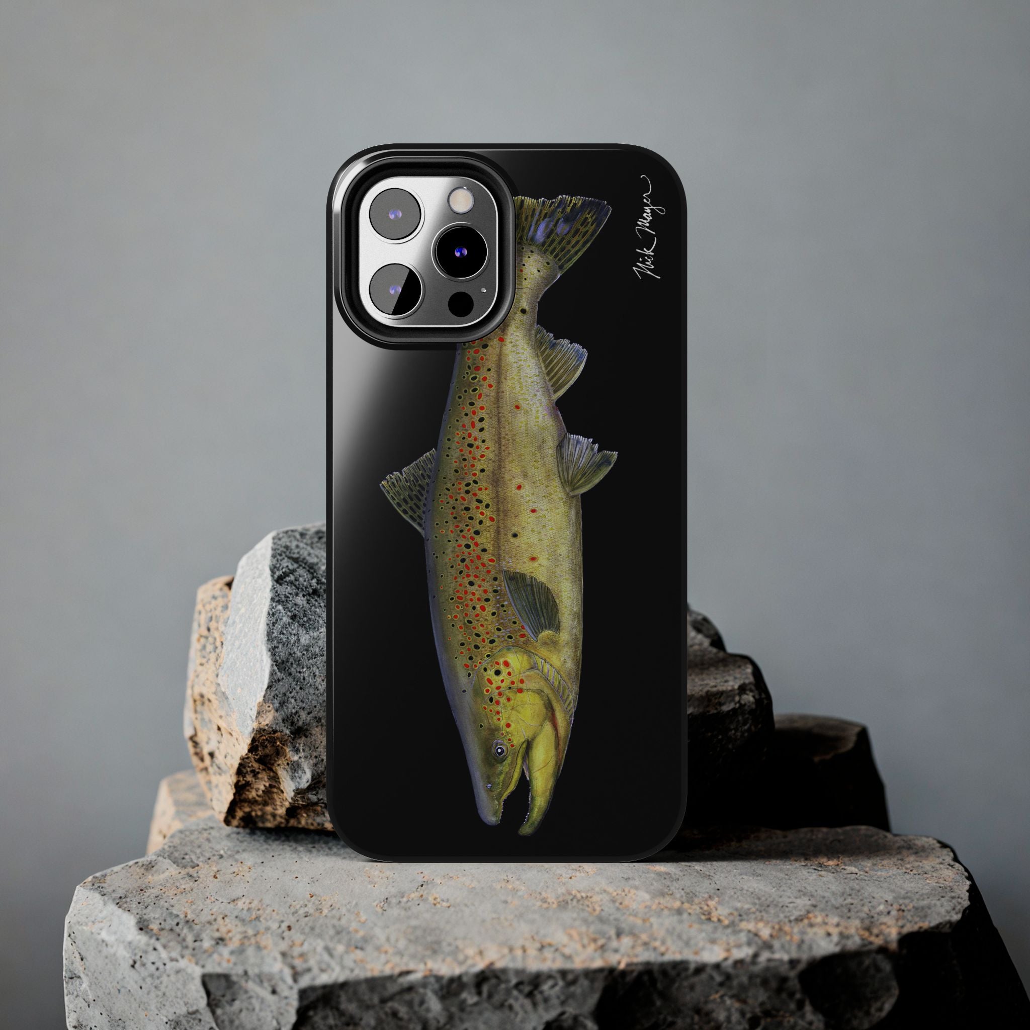 Brown Trout Black Phone Case (iPhone)