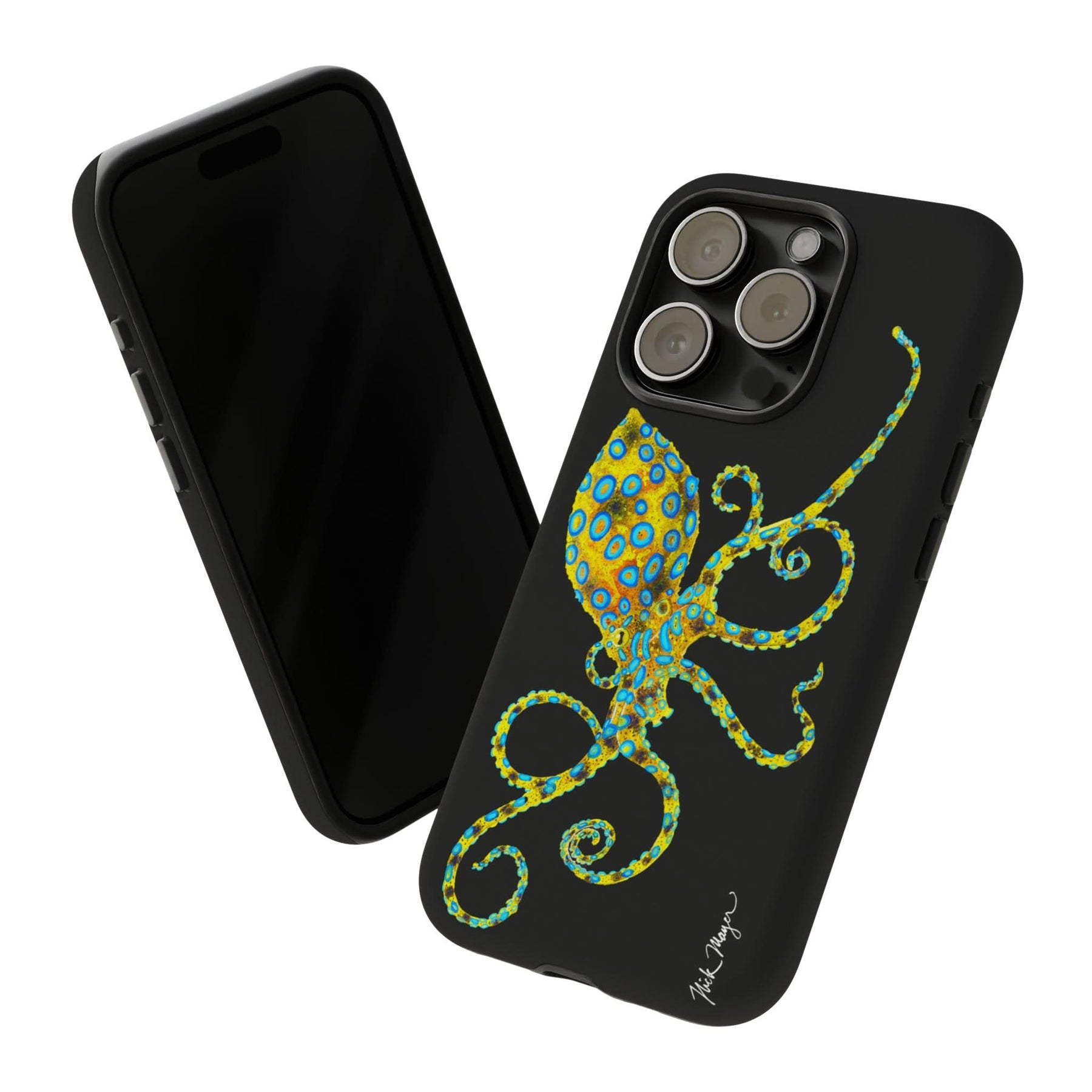 Blue Ringed Octopus Black iPhone 15 Case