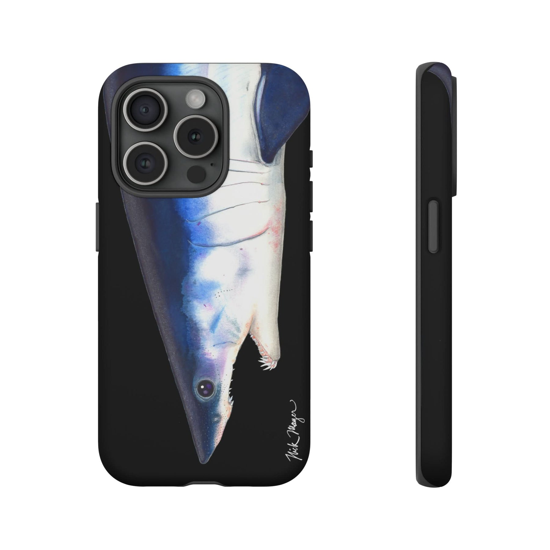Mako Shark Face Black iPhone 15 Case
