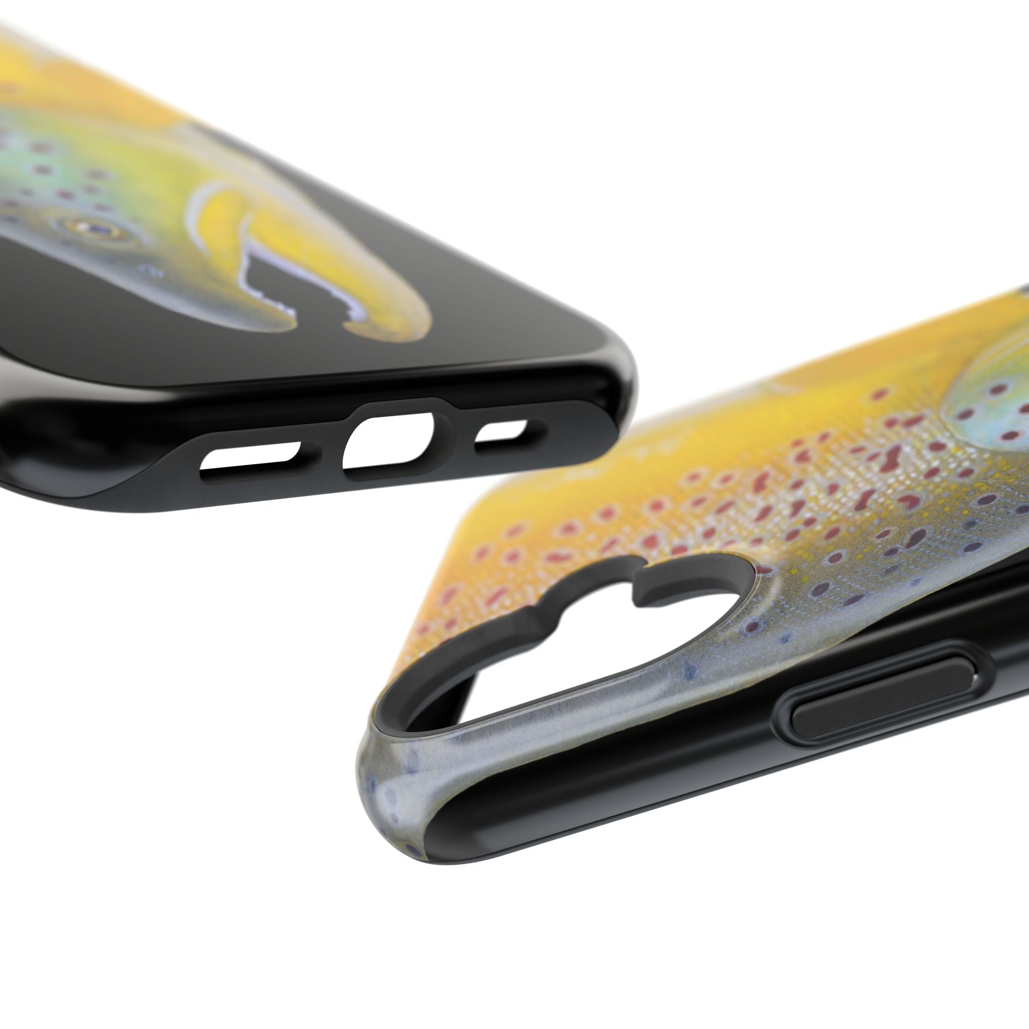 Brown Trout 3 Face Black MagSafe iPhone Case