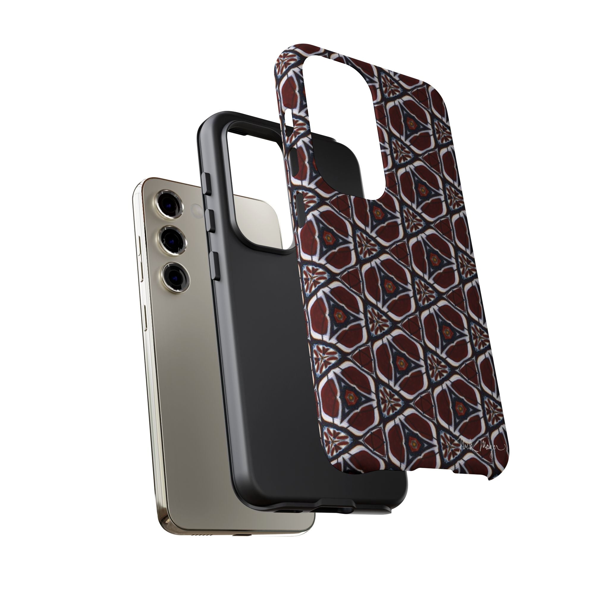 Maroon Butterfly Pattern Phone Case (Samsung)