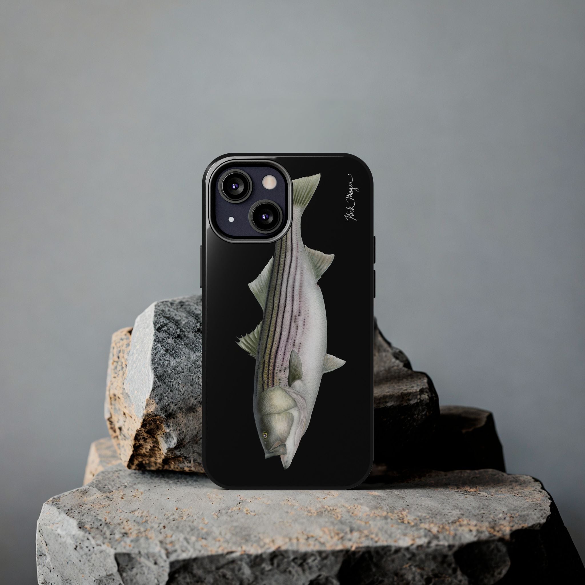 30 lb Striper - Black Phone Case (iPhone)