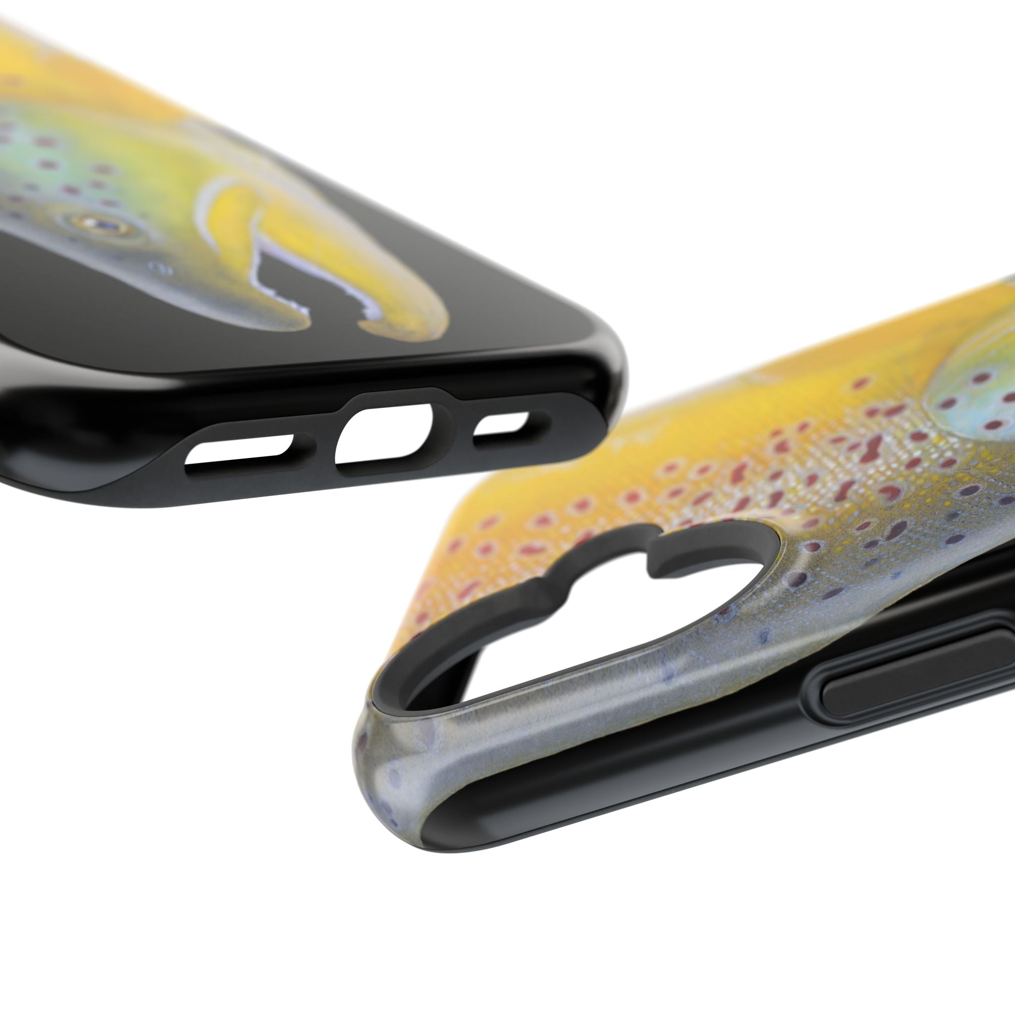 Brown Trout 3 Face Black MagSafe iPhone Case