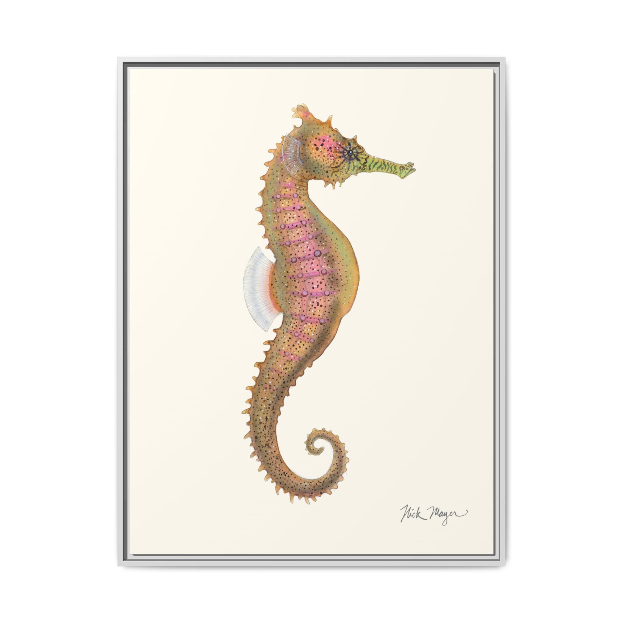 Estuary Seahorse Framed Canvas Print Printify