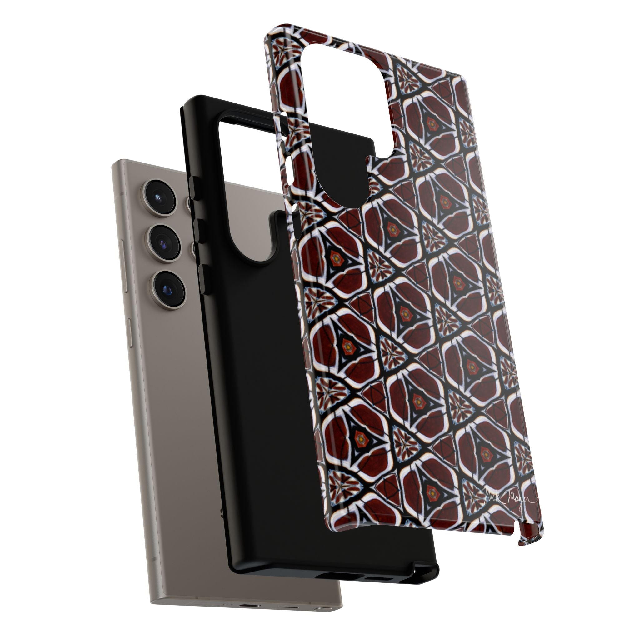 Maroon Butterfly Pattern Phone Case (Samsung)