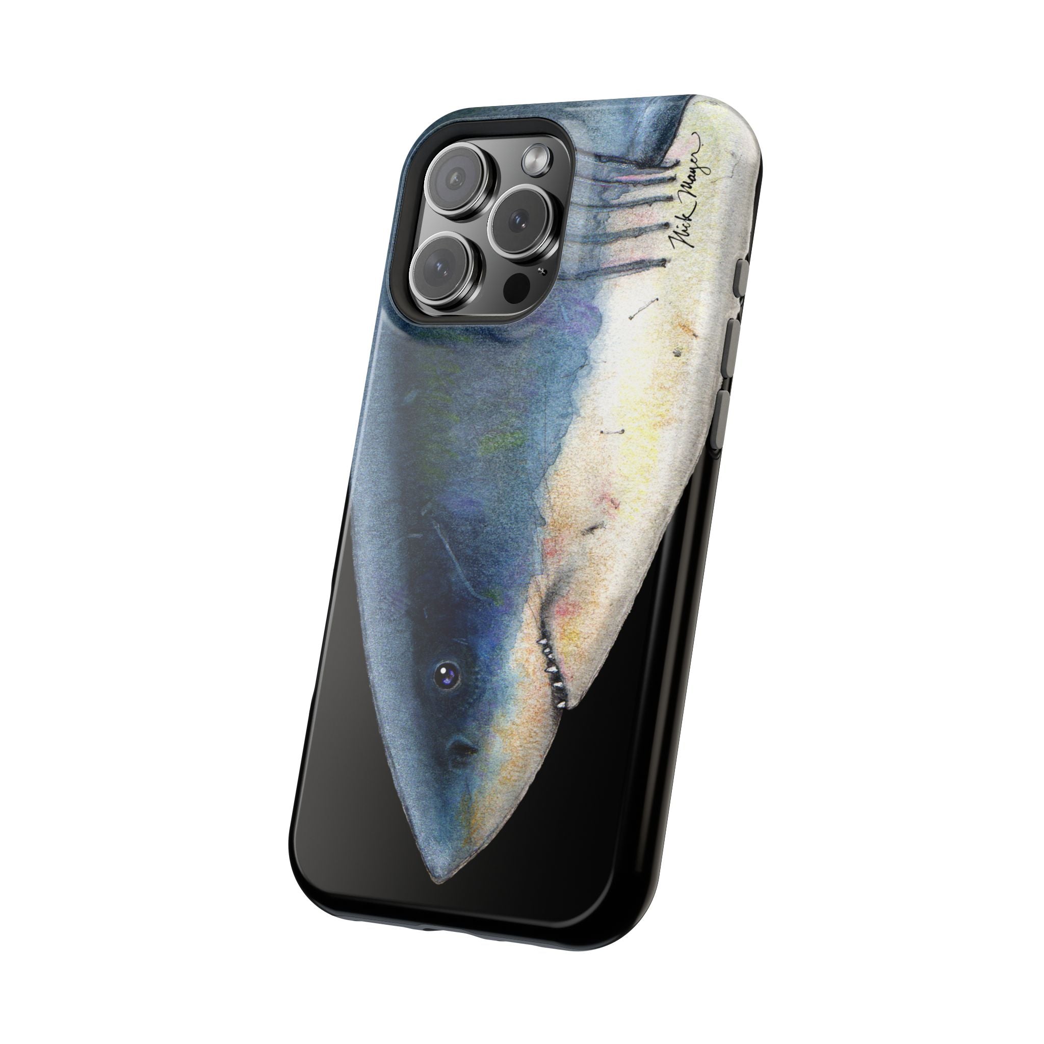Great White Shark Face MagSafe Black iPhone Case