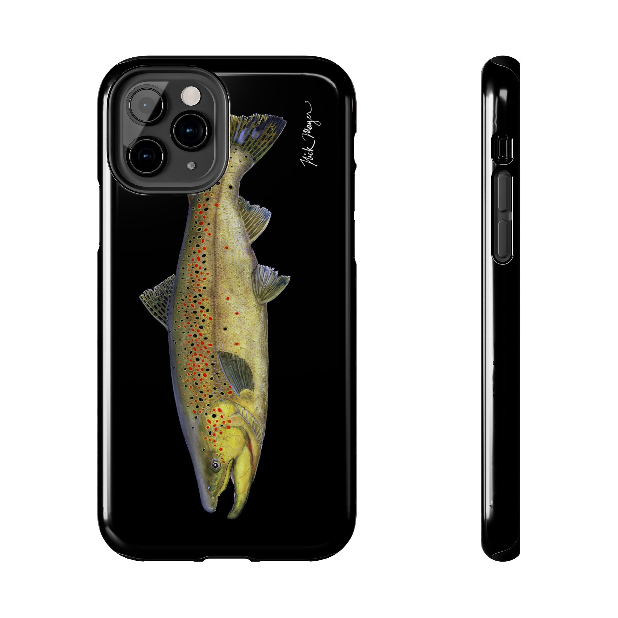 Brown Trout Black Phone Case (iPhone)