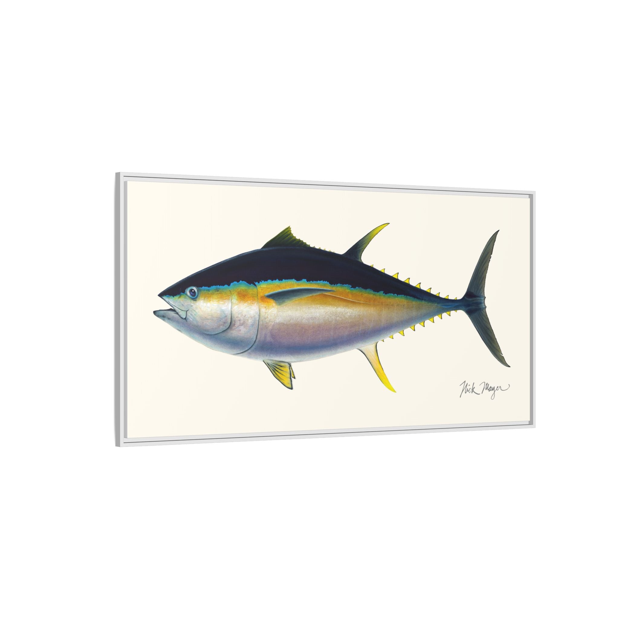 Bigeye Tuna Framed Canvas Print Printify