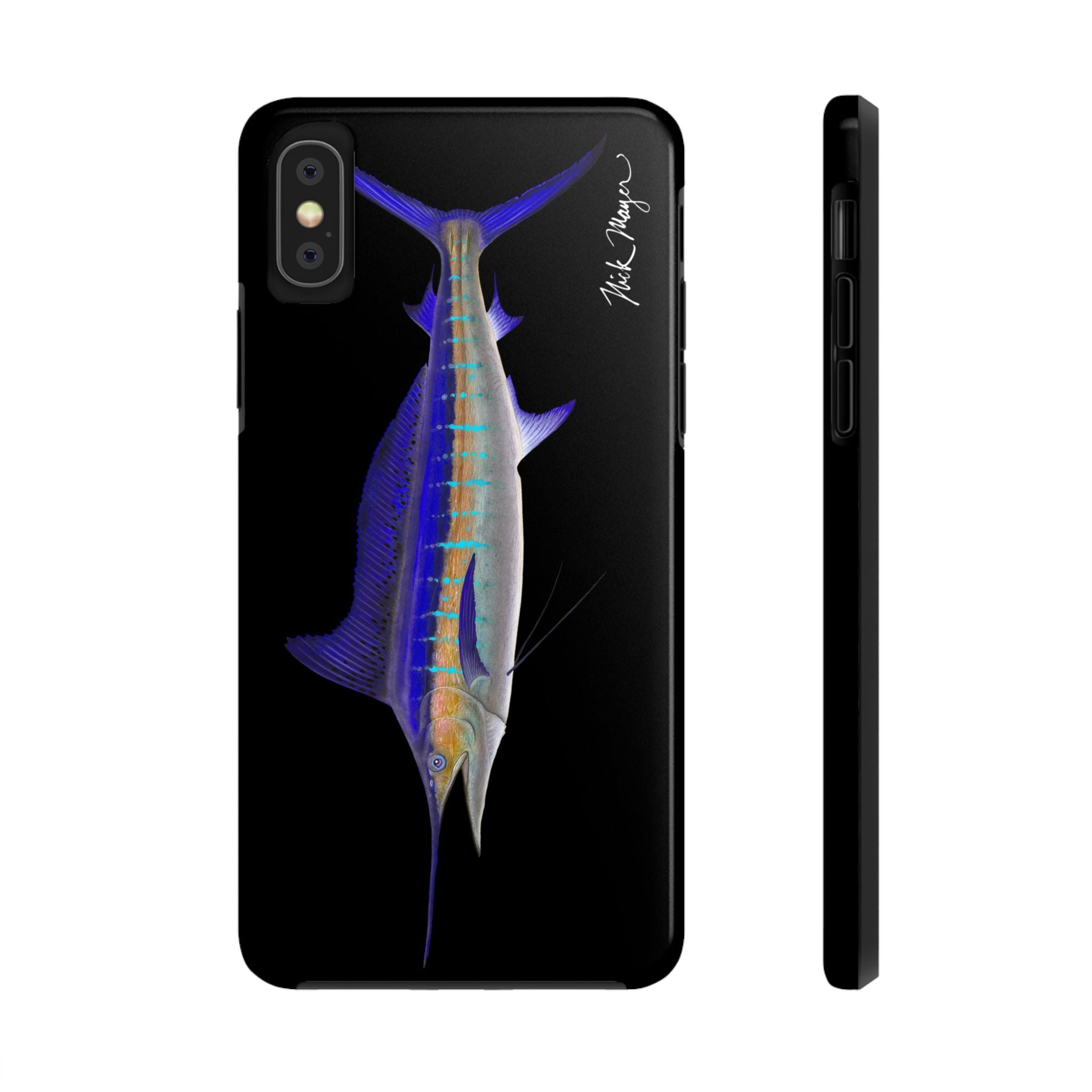 Striped Marlin Black Phone Case (iPhone)