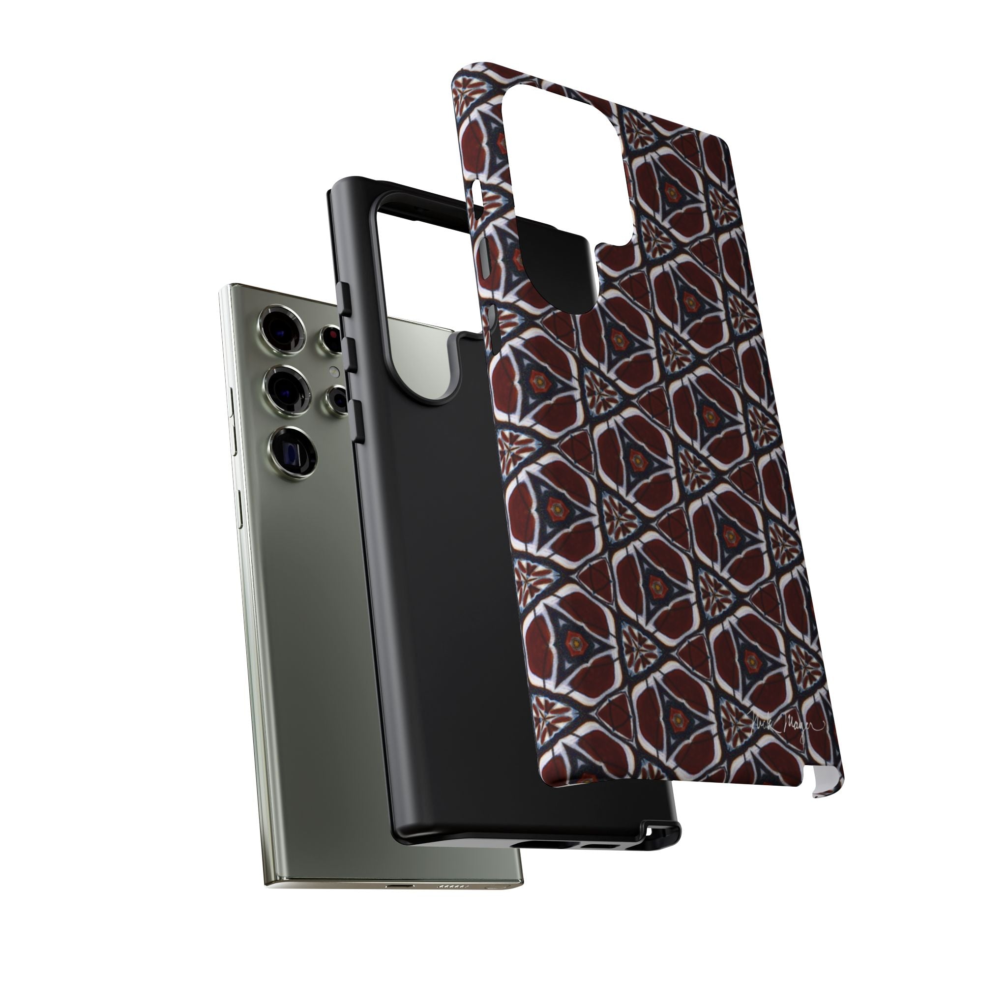 Maroon Butterfly Pattern Phone Case (Samsung)
