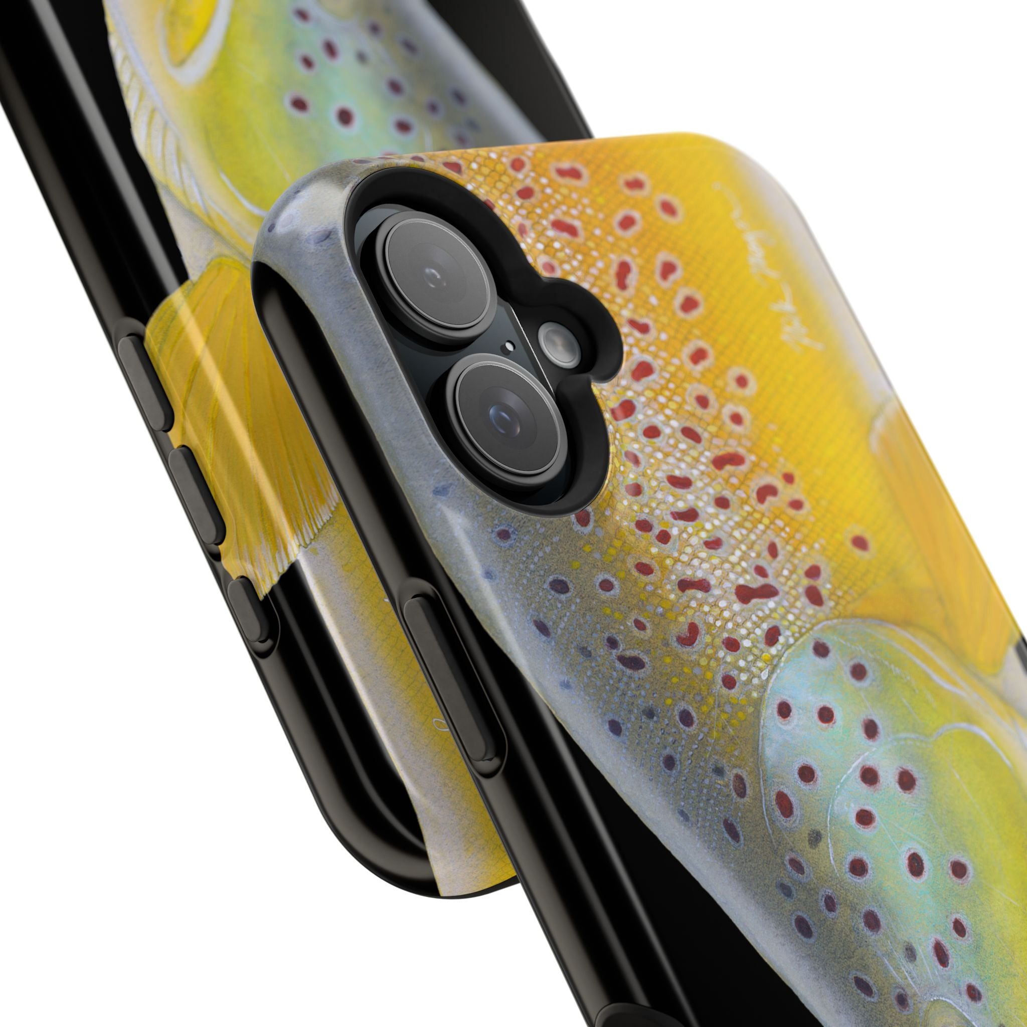 Brown Trout 3 Face Black MagSafe iPhone Case