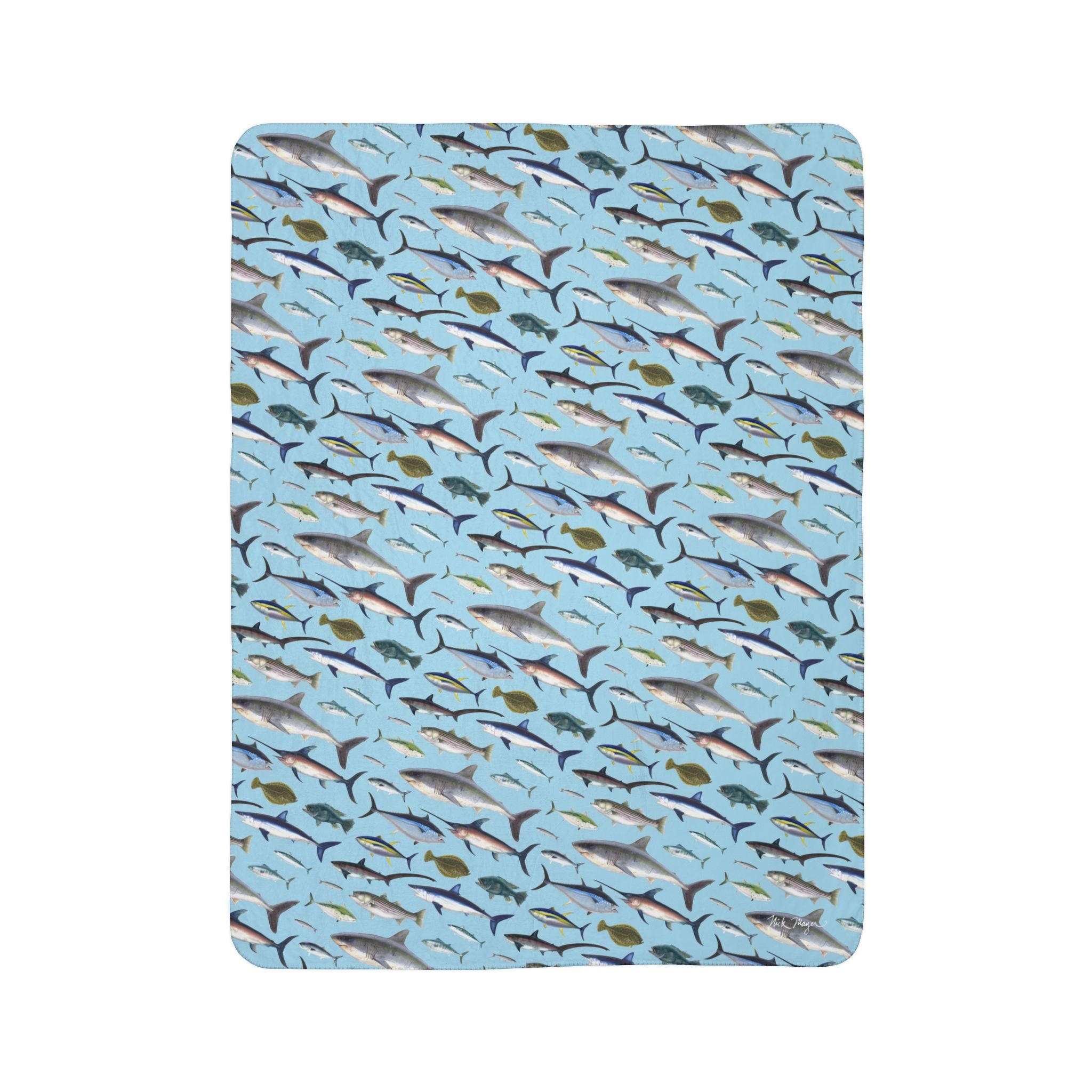 NE Fish Super Soft Sherpa Blanket