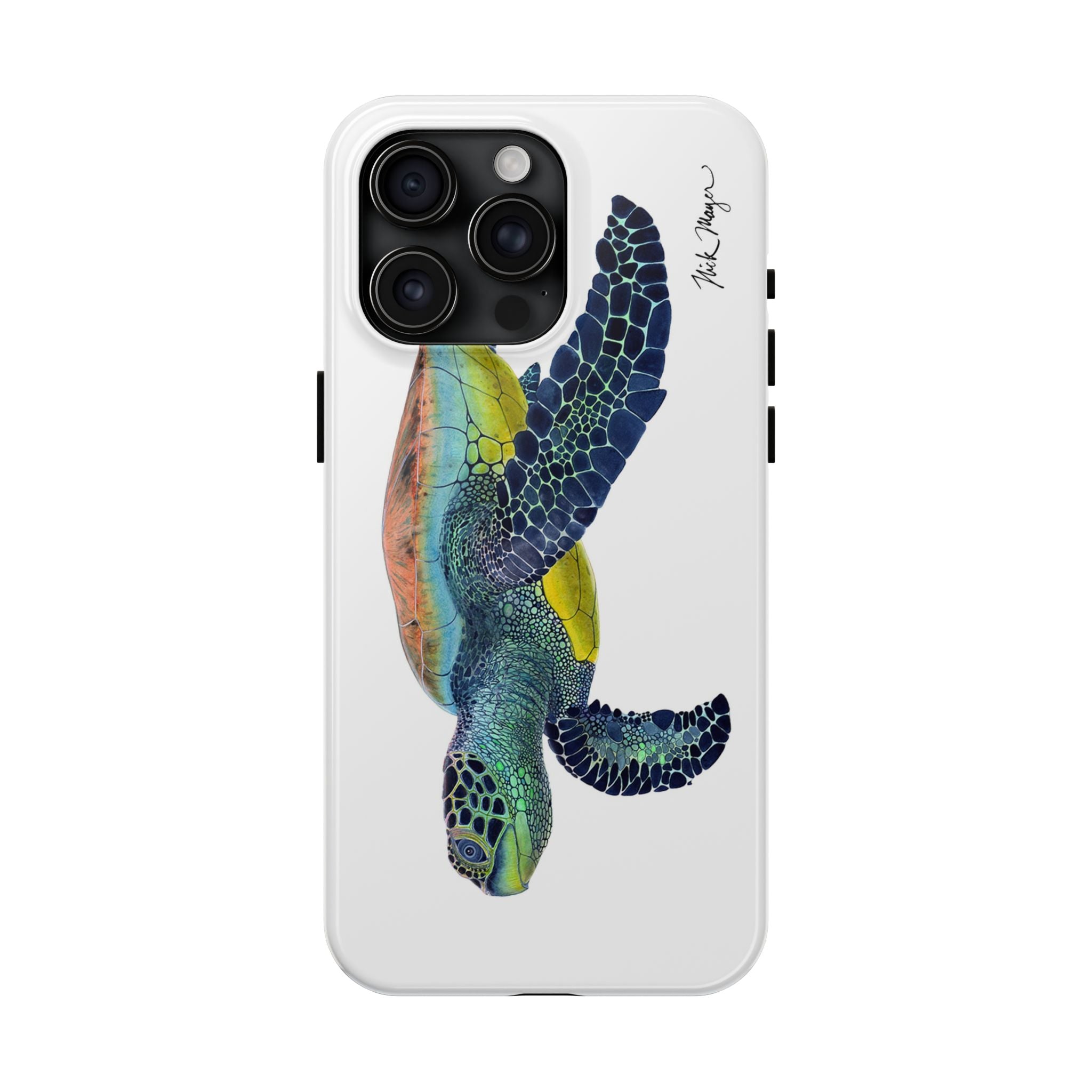 Green Sea Turtle II White Phone Case (iPhone)
