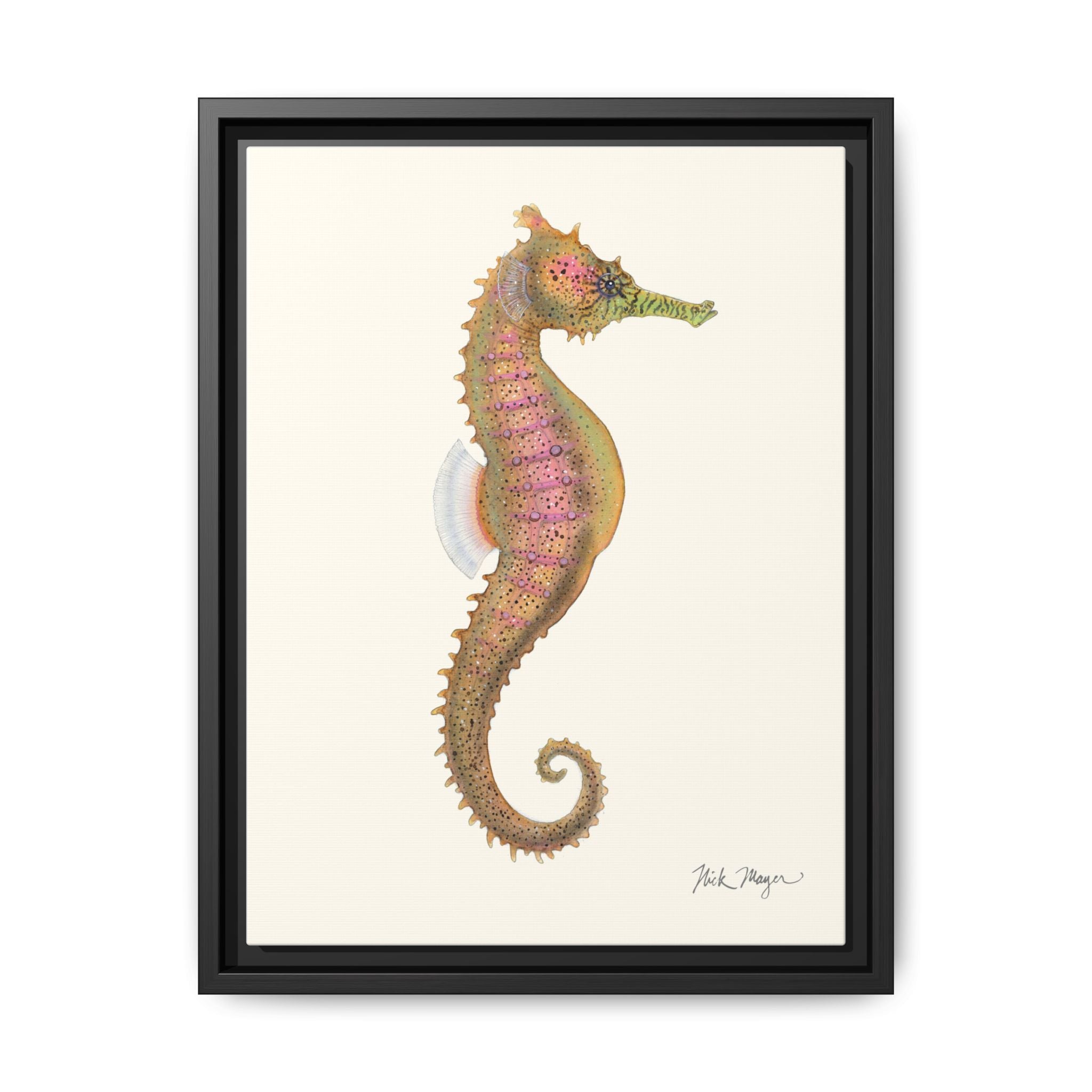 Estuary Seahorse Framed Canvas Print Printify