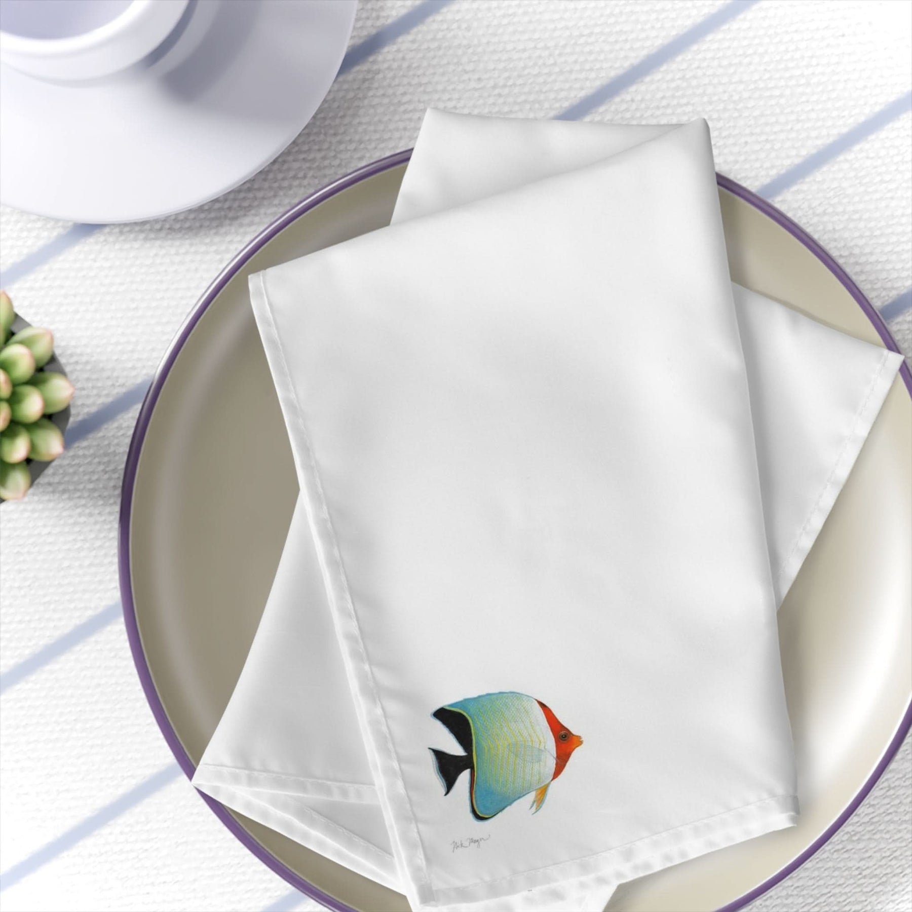 Hooded Butterflyfish 4 Piece Cloth Napkin Set