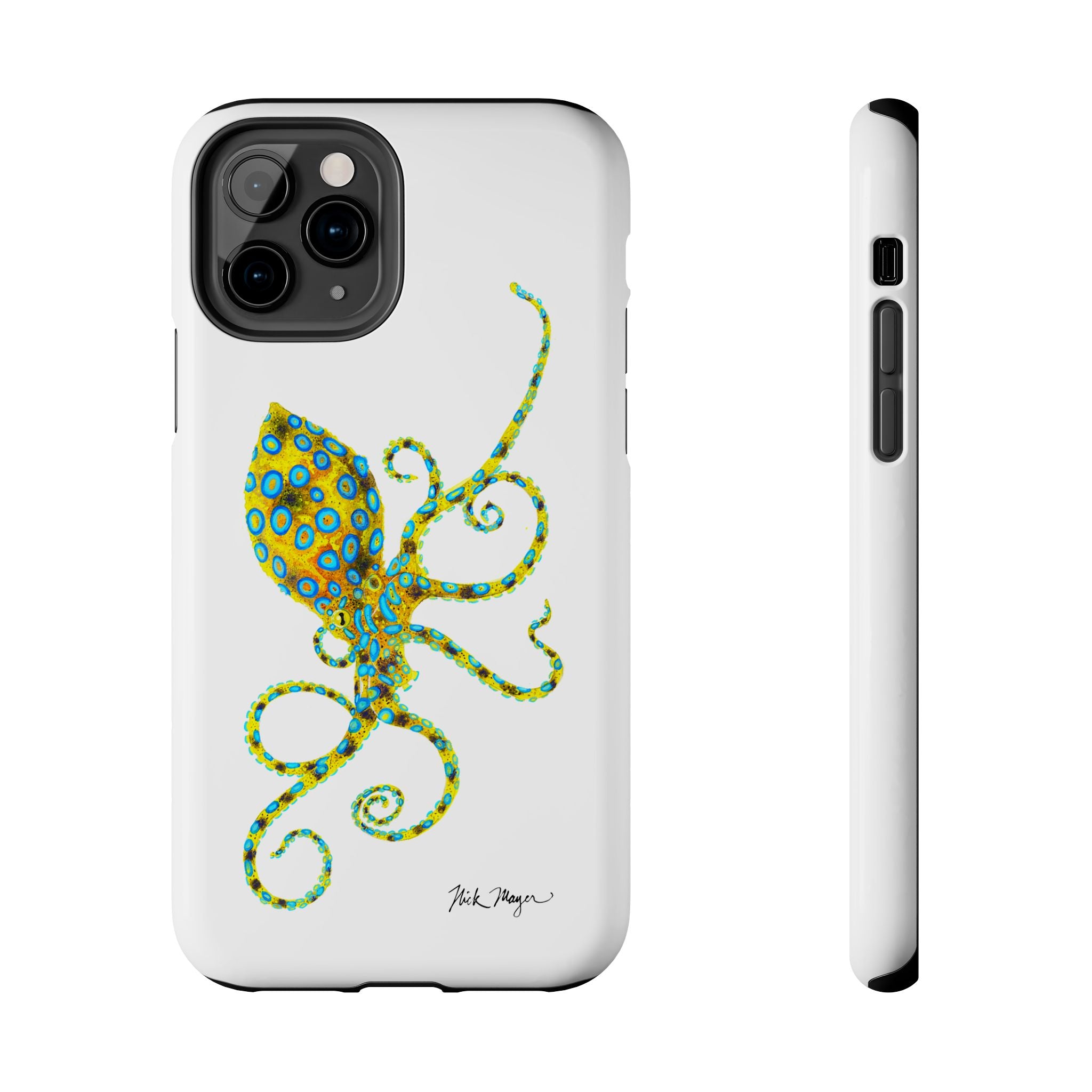 Blue Ringed Octopus White Phone Case (iPhone)