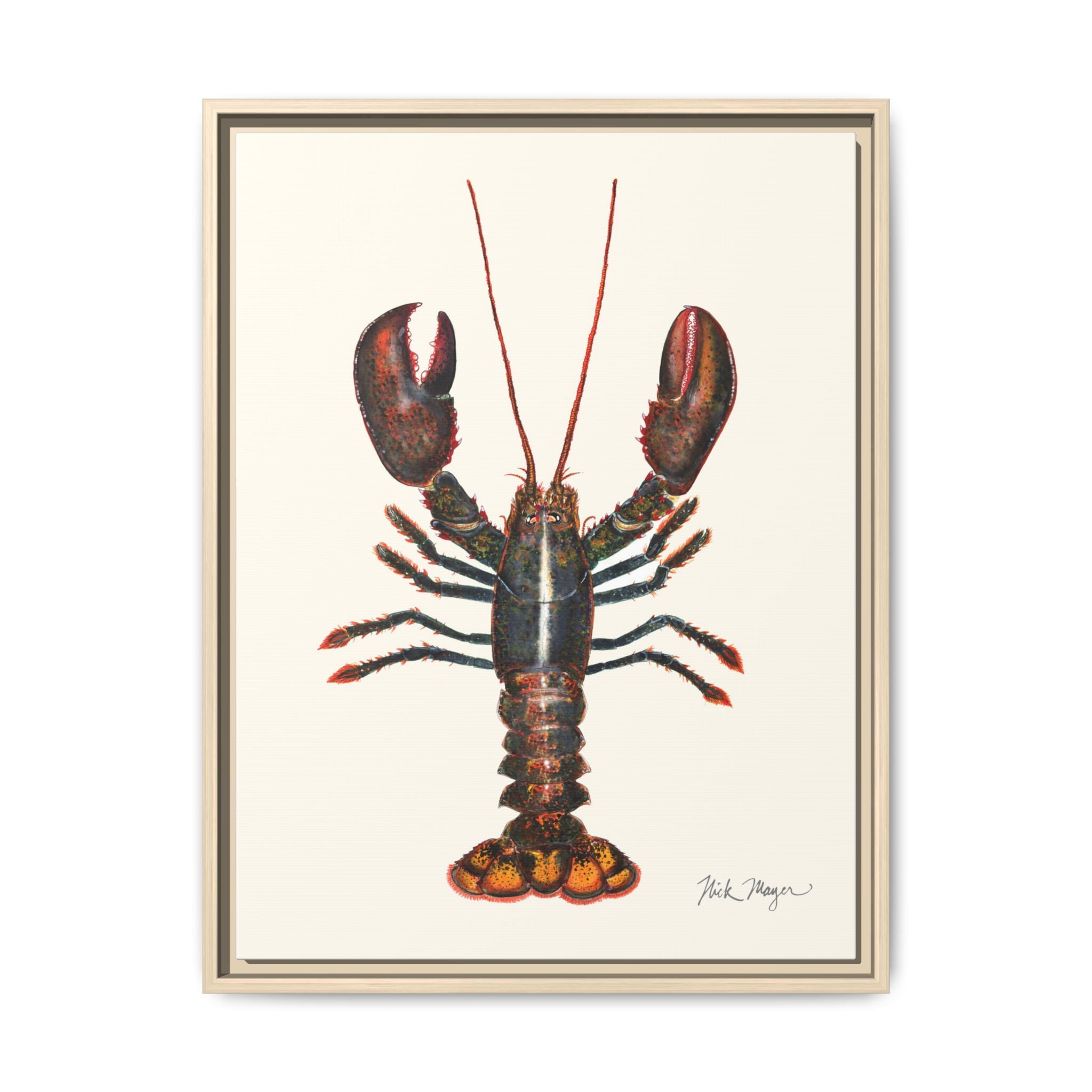 Northern Lobster Framed Canvas Print Printify