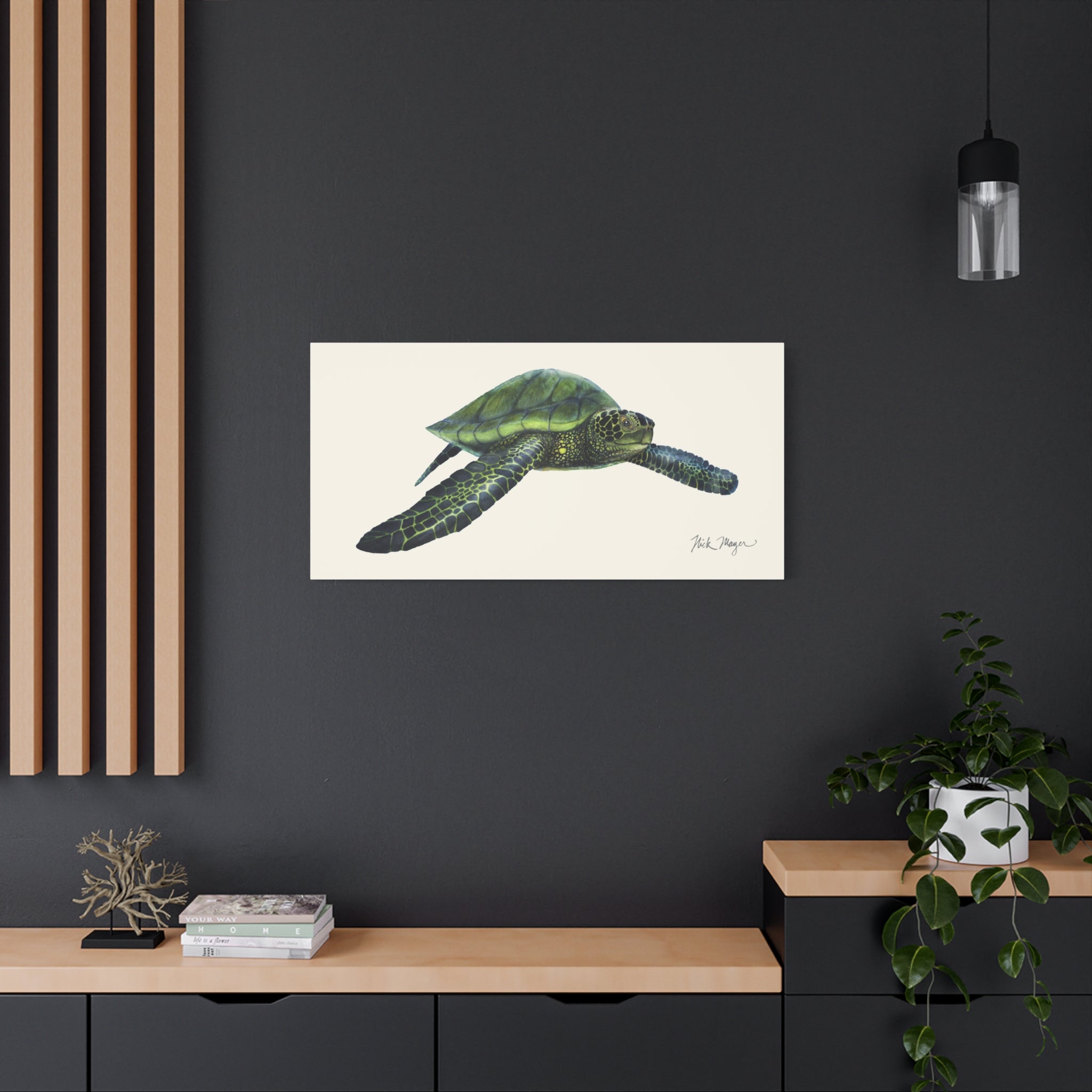 Green Sea Turtle I Canvas Print Printify