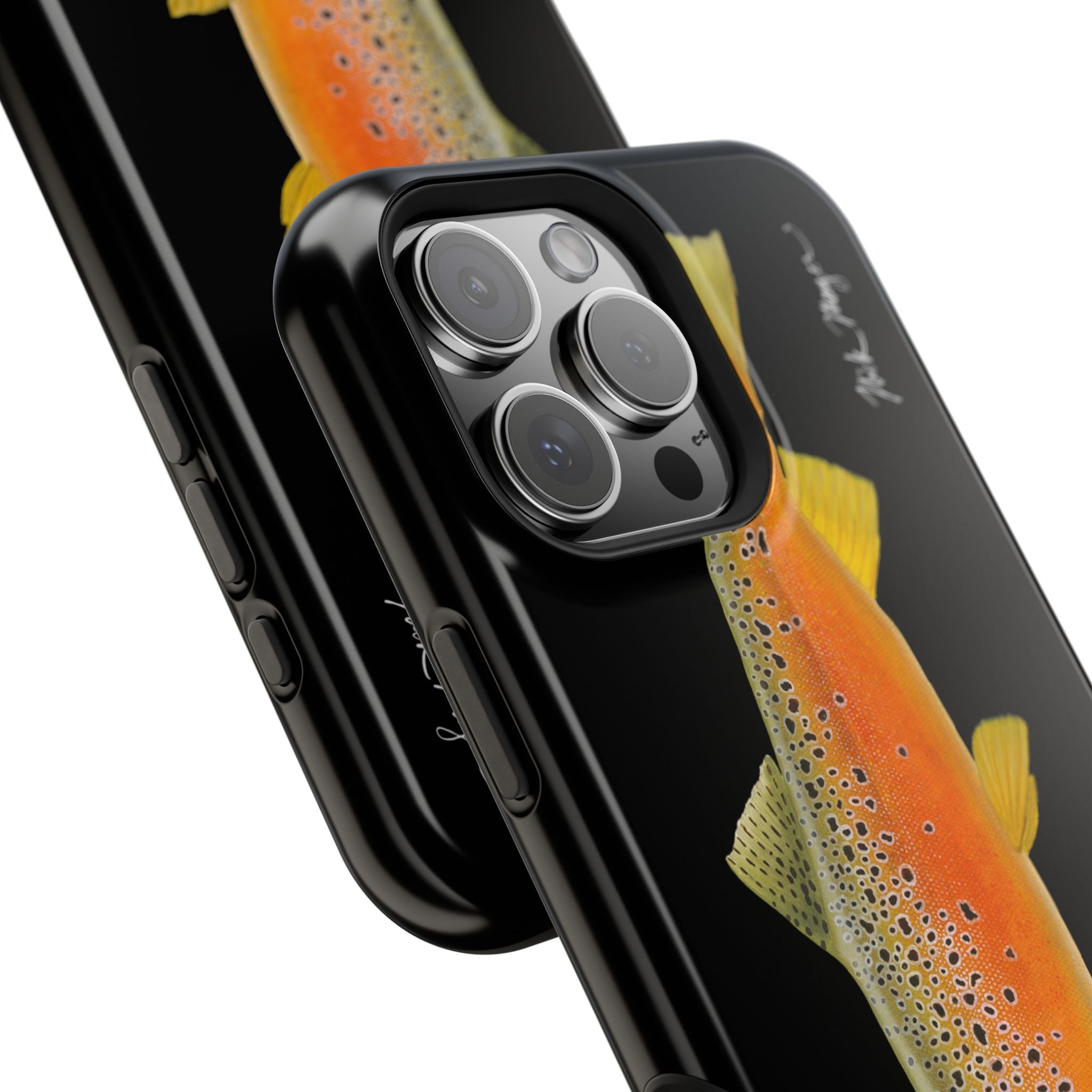 Brown Trout 2 Black MagSafe iPhone Case, NEW for Holiday 2025!