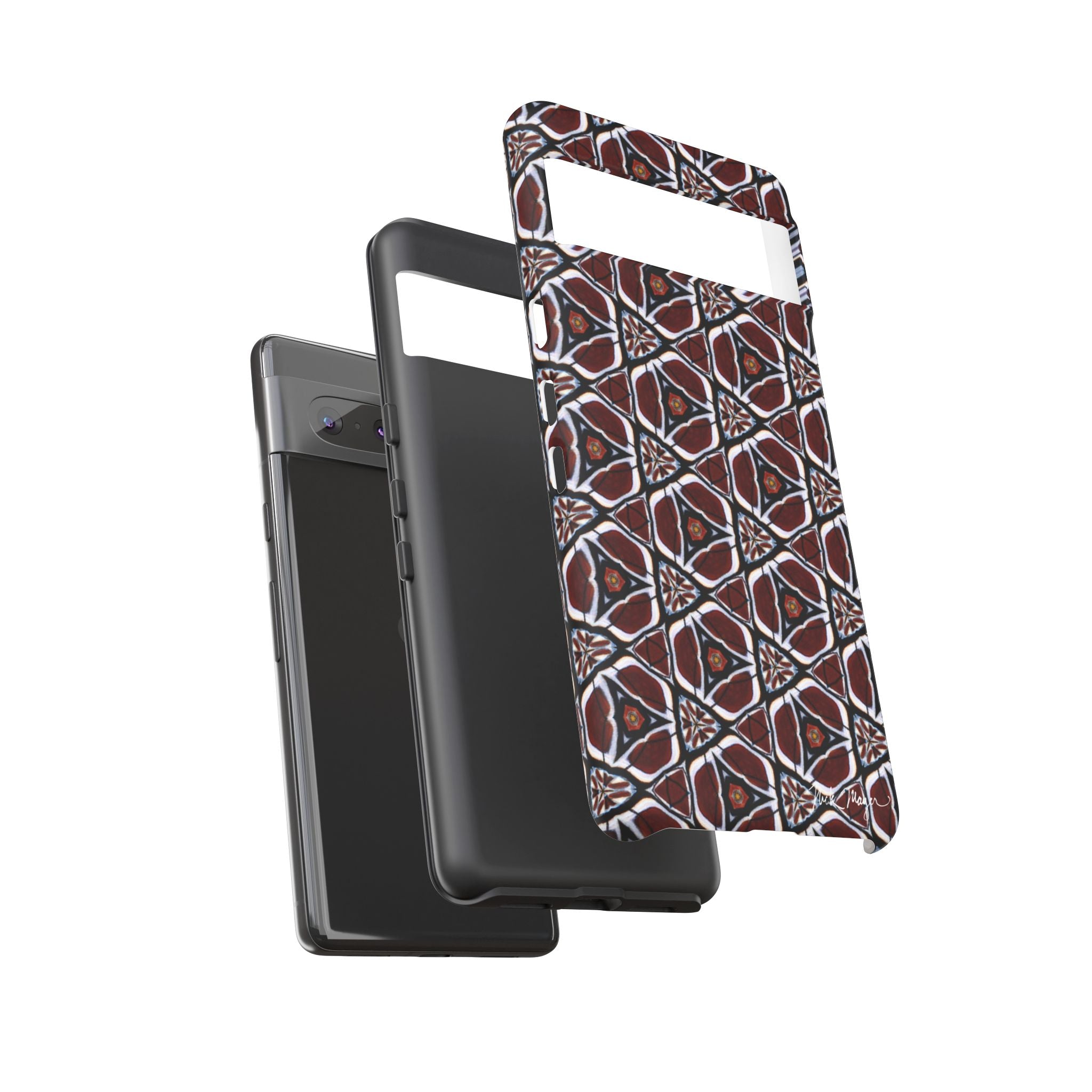 Maroon Butterfly Pattern Phone Case (Samsung)