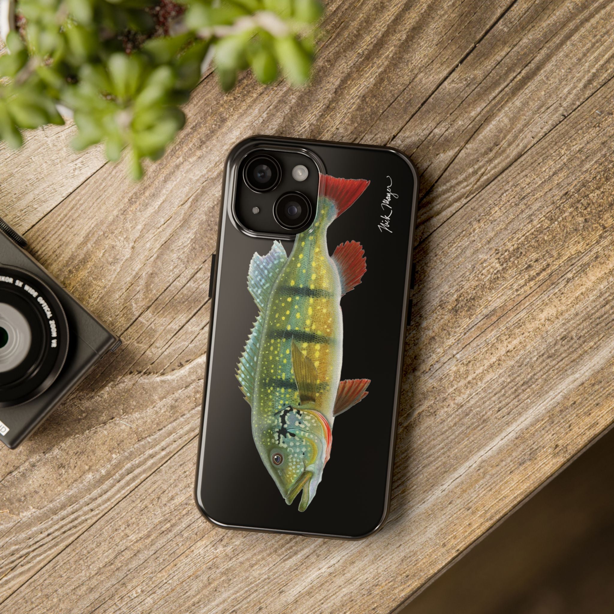Peacock Bass Black iPhone Case