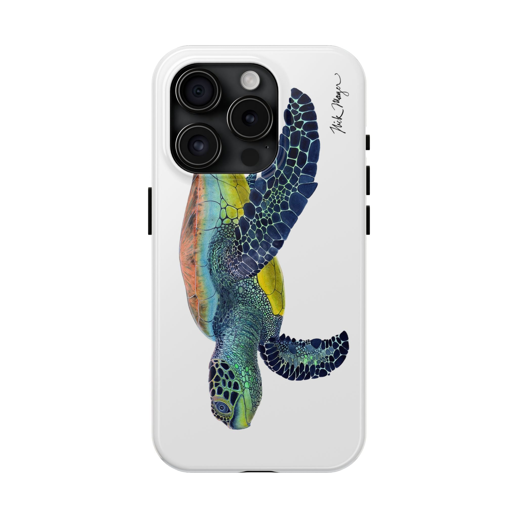 Green Sea Turtle II White Phone Case (iPhone)
