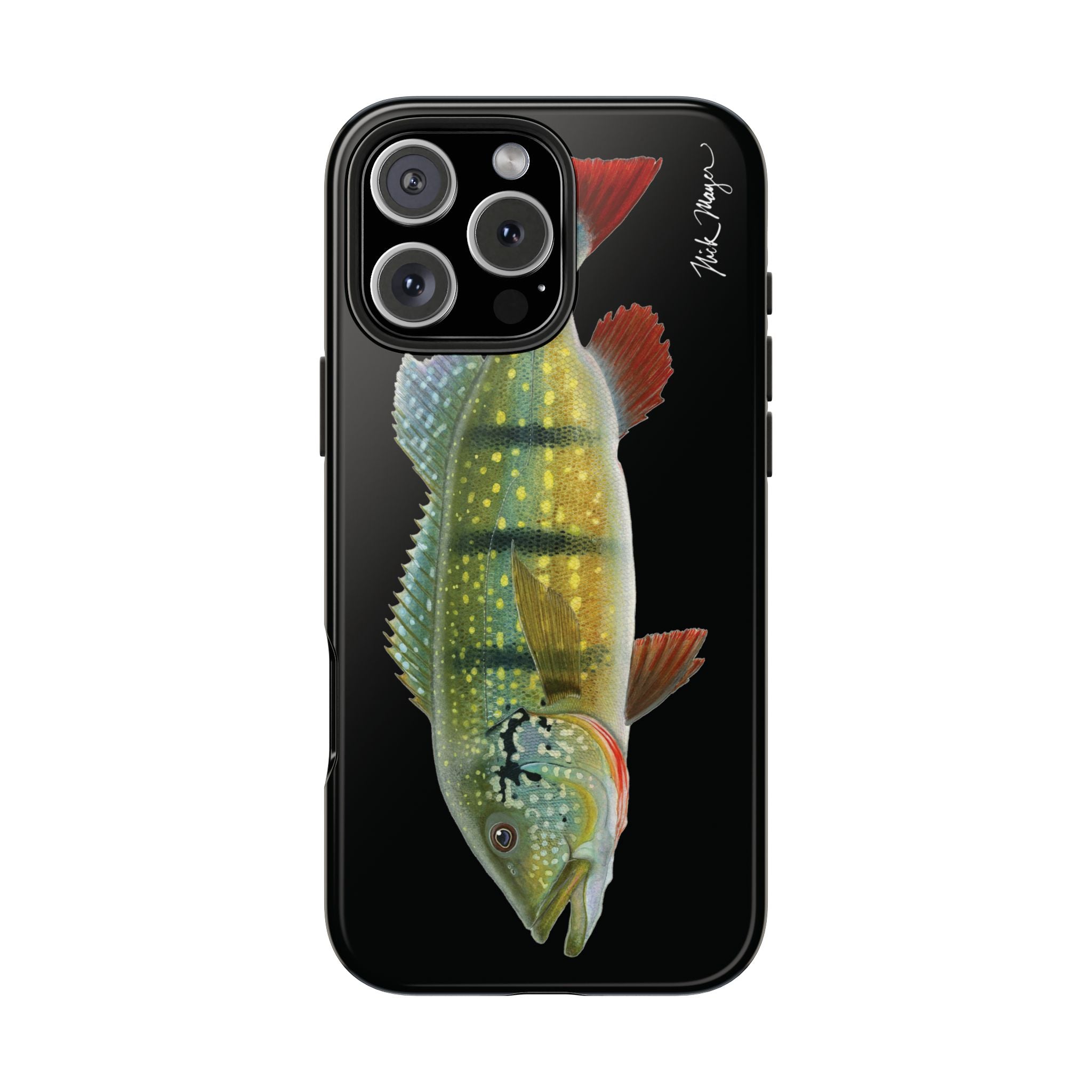 Peacock Bass Black iPhone Case