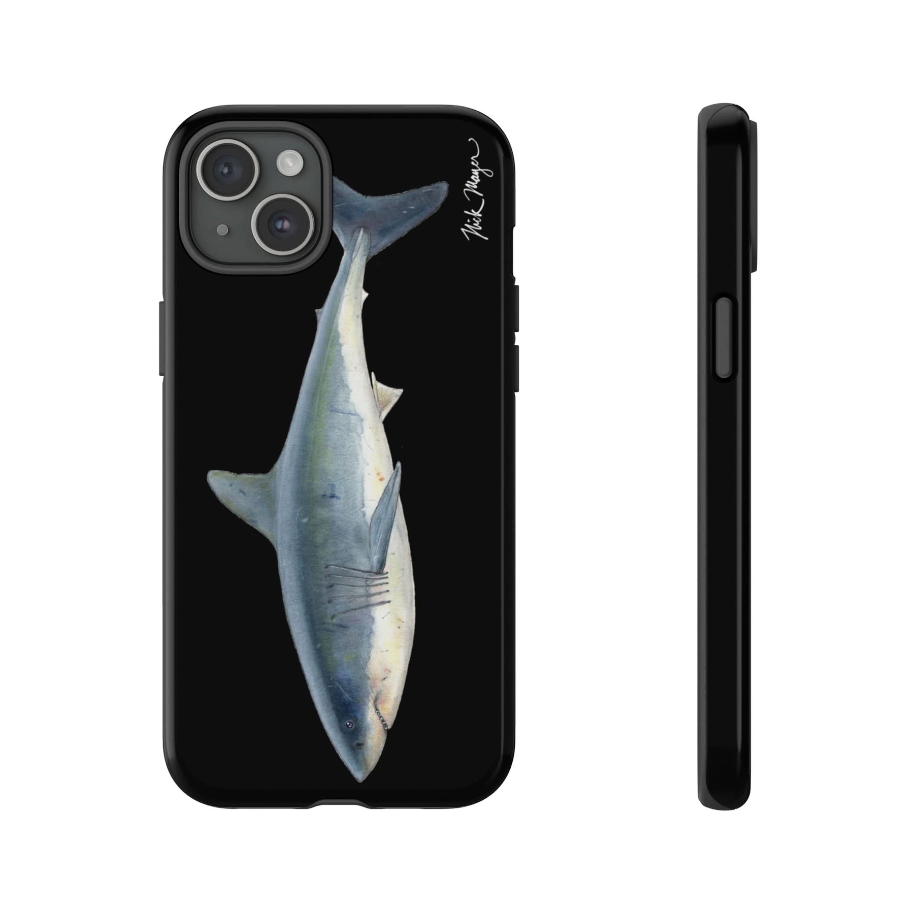 Great White Shark Black iPhone 15 Case