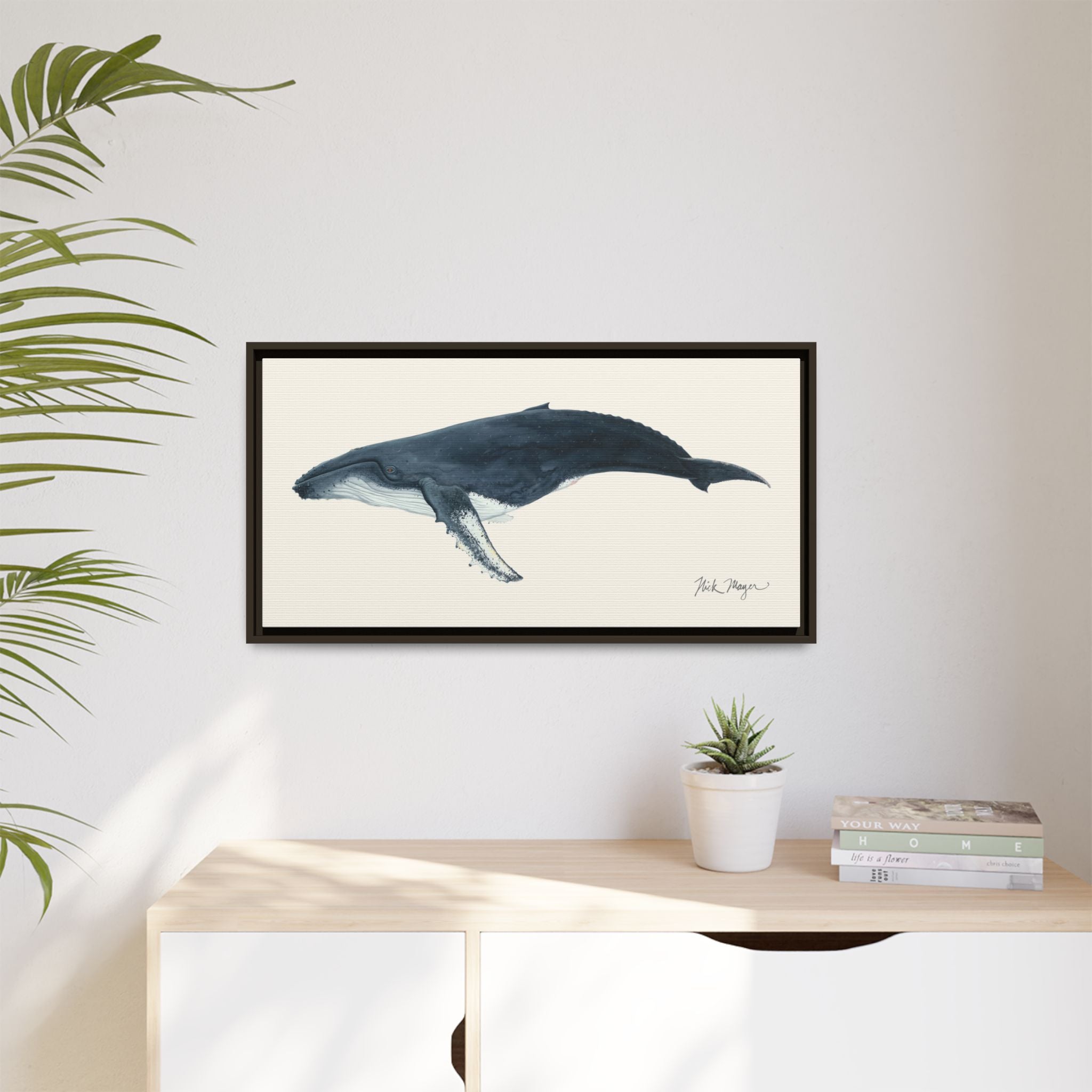 Humpback Whale Framed Canvas Print Printify