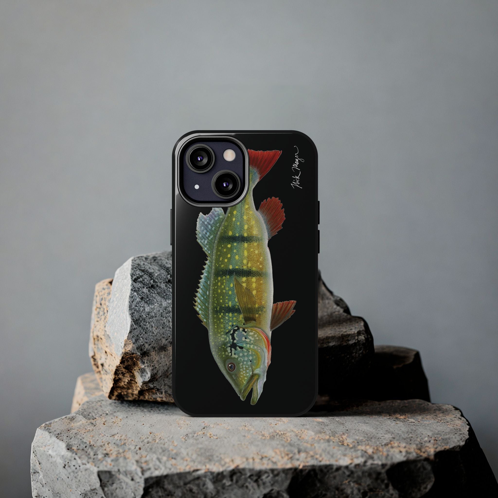 Peacock Bass Black iPhone Case