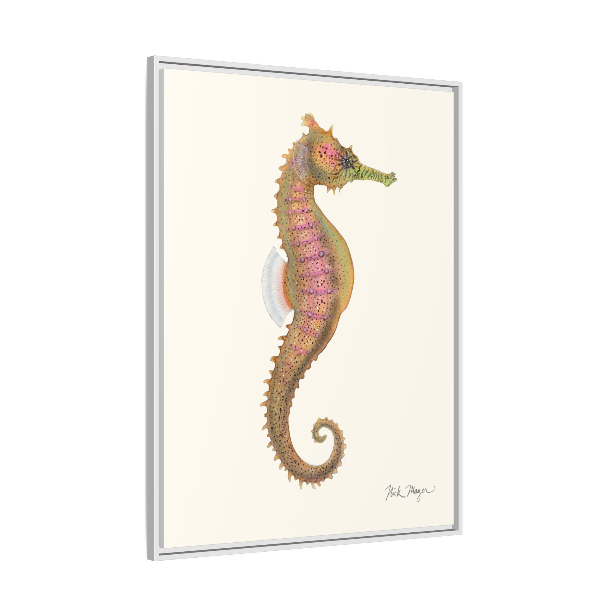 Estuary Seahorse Framed Canvas Print Printify