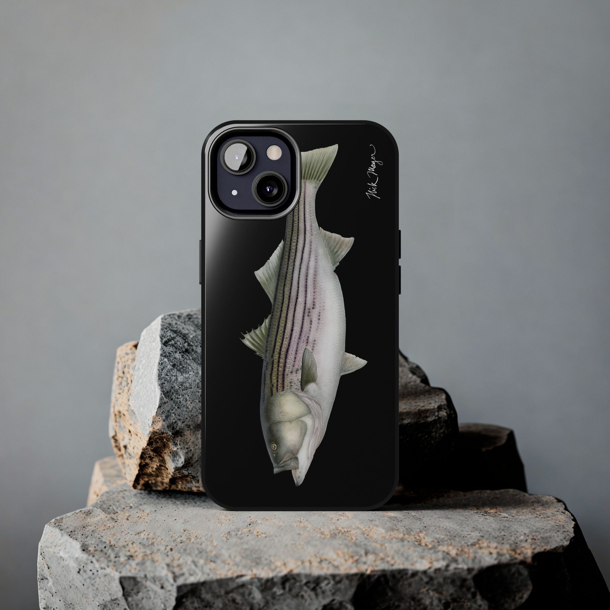 30 lb Striper - Black Phone Case (iPhone)