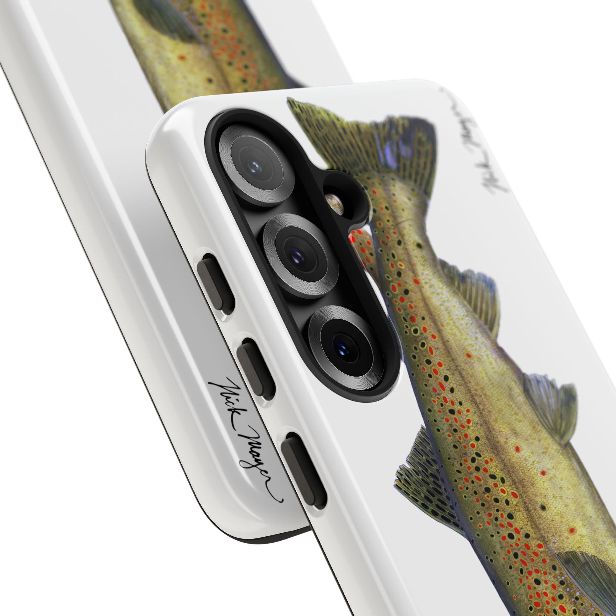 Brown Trout White Phone Case (Samsung)