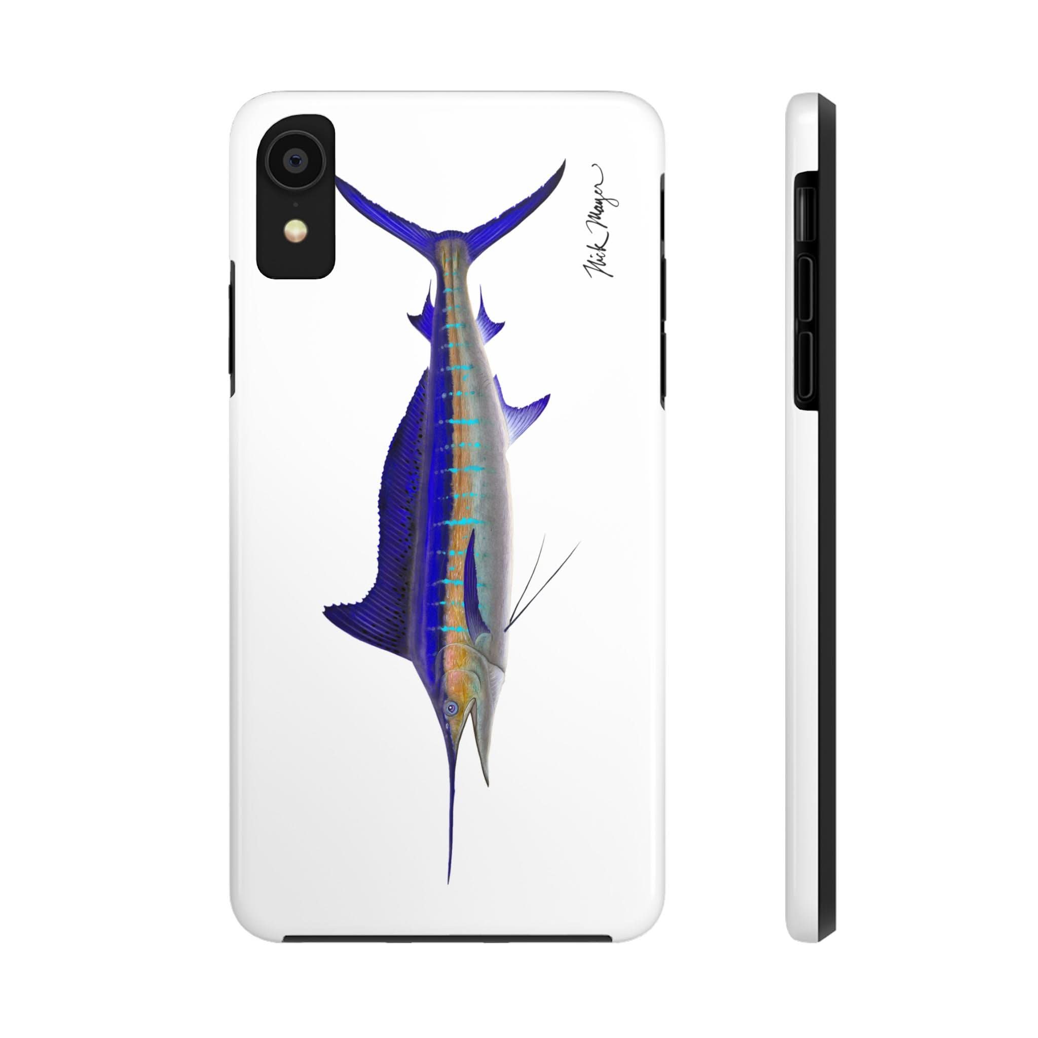 Striped Marlin White Phone Case (iPhone)