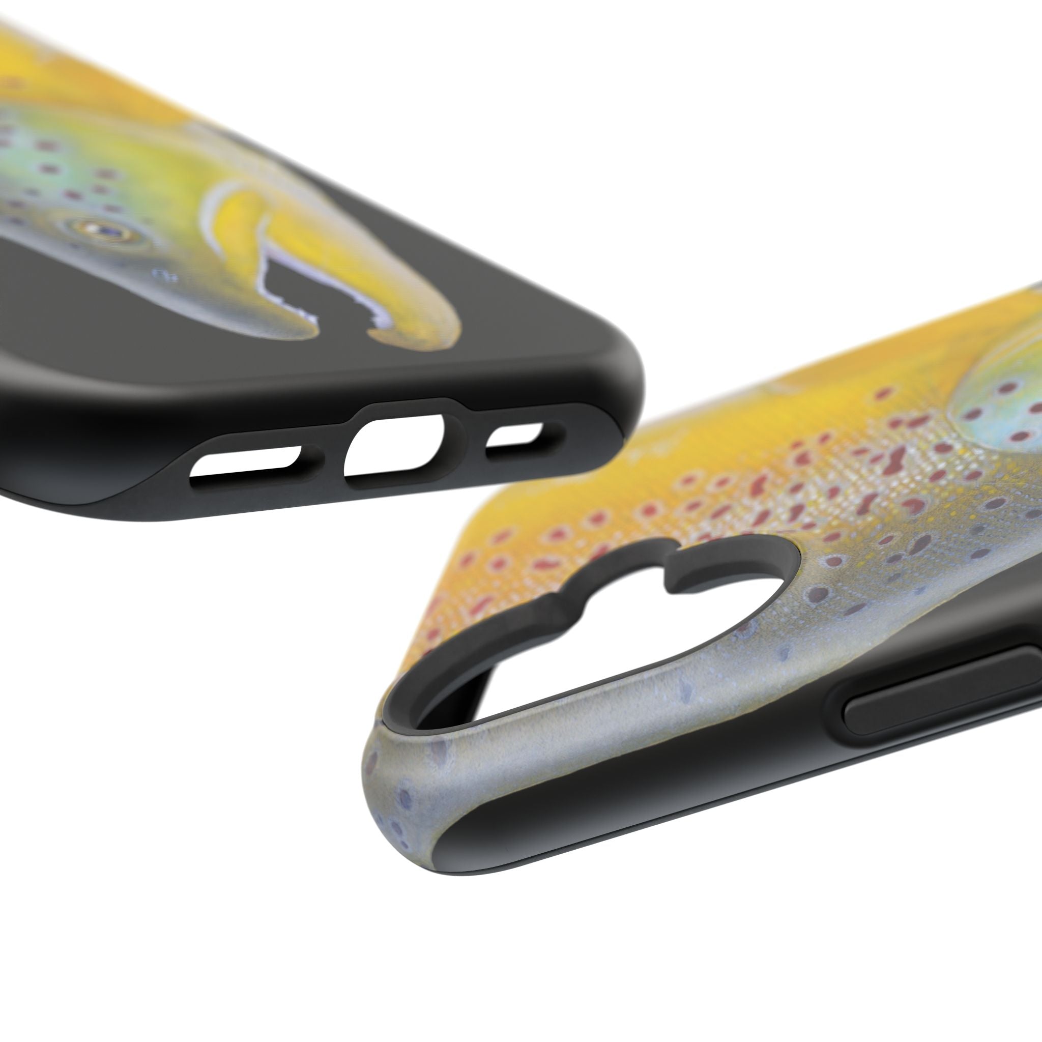 Brown Trout 3 Face Black MagSafe iPhone Case