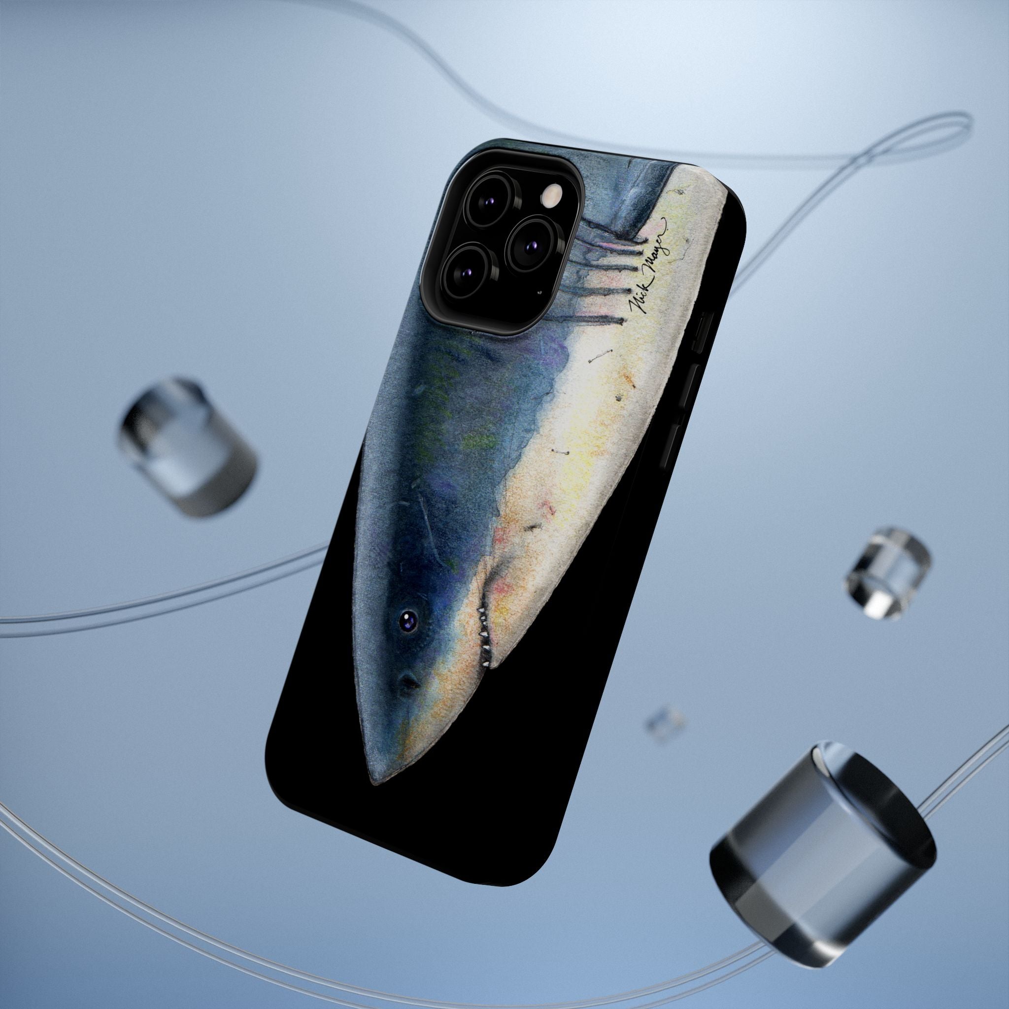 Great White Shark Face MagSafe Black iPhone Case