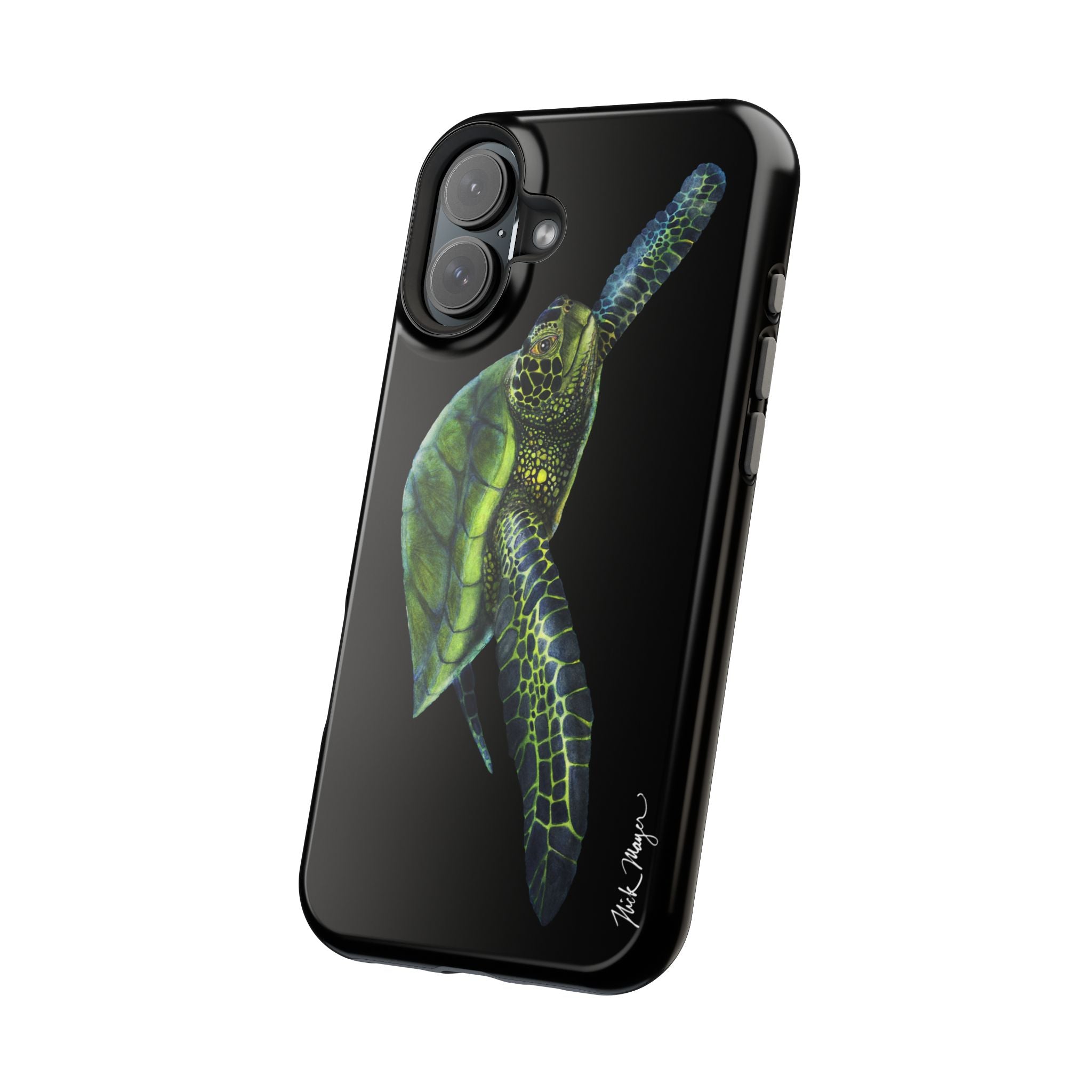 Green Sea Turtle MagSafe Black iPhone Case