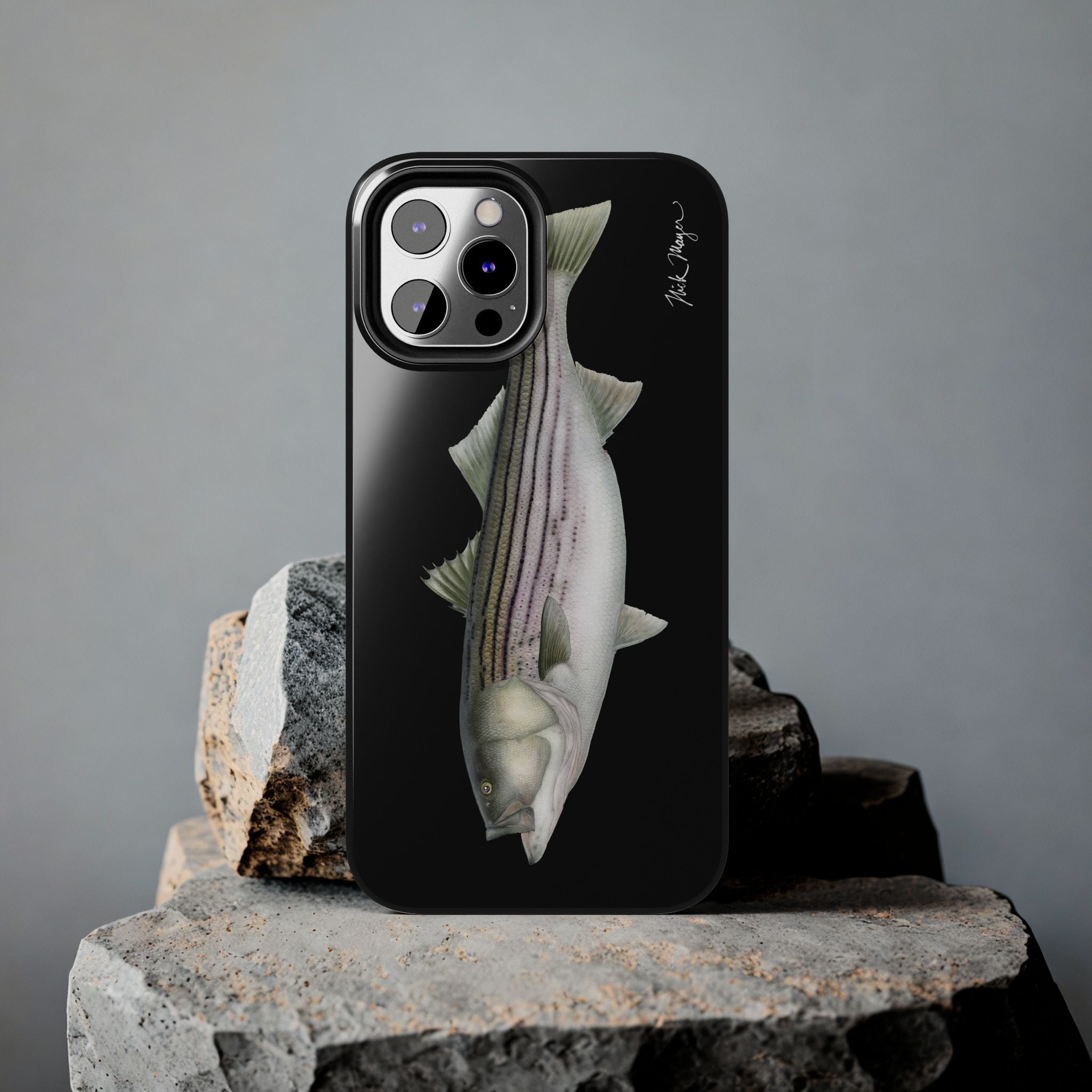30 lb Striper - Black Phone Case (iPhone)