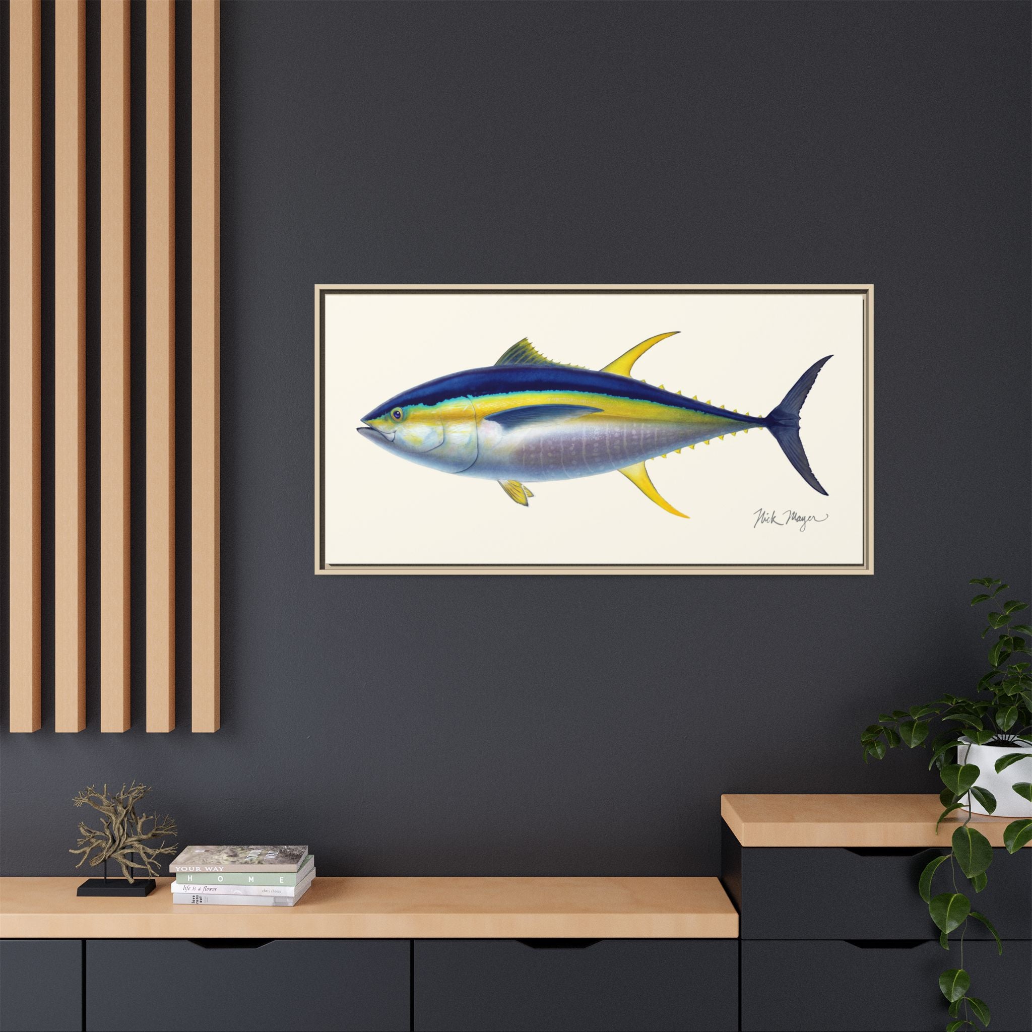 Yellowfin Tuna Framed Canvas Print Printify
