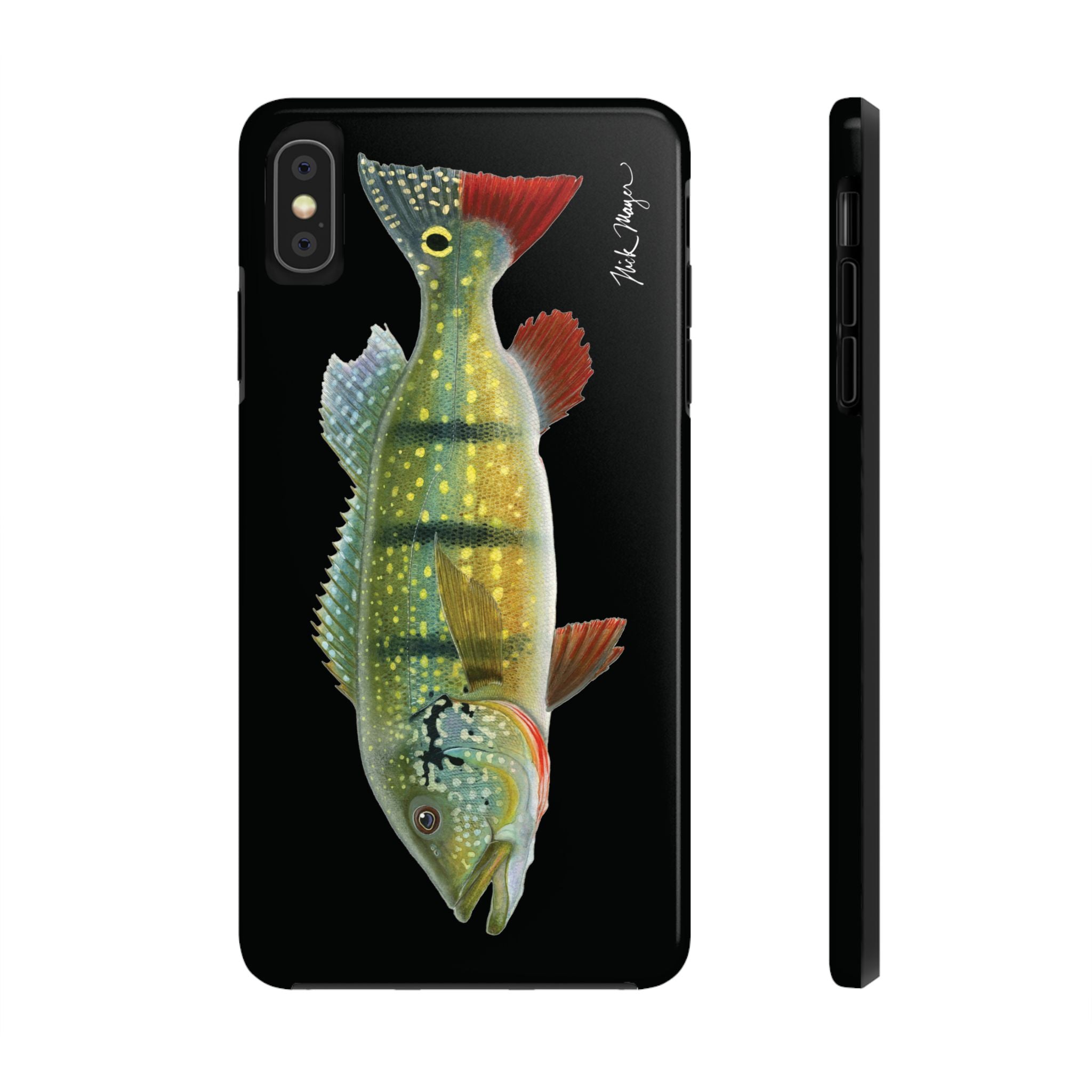 Peacock Bass Black iPhone Case