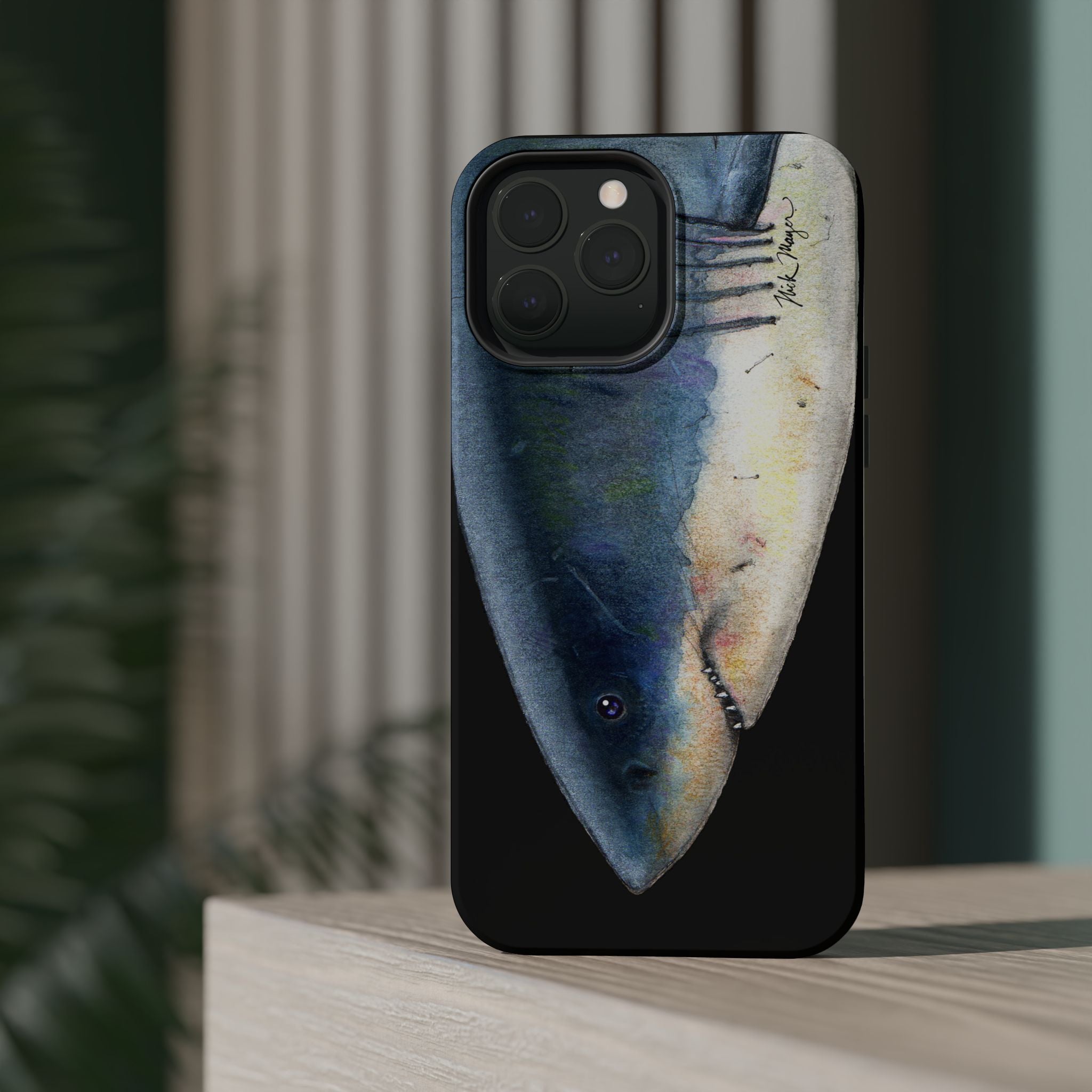 Great White Shark Face MagSafe Black iPhone Case