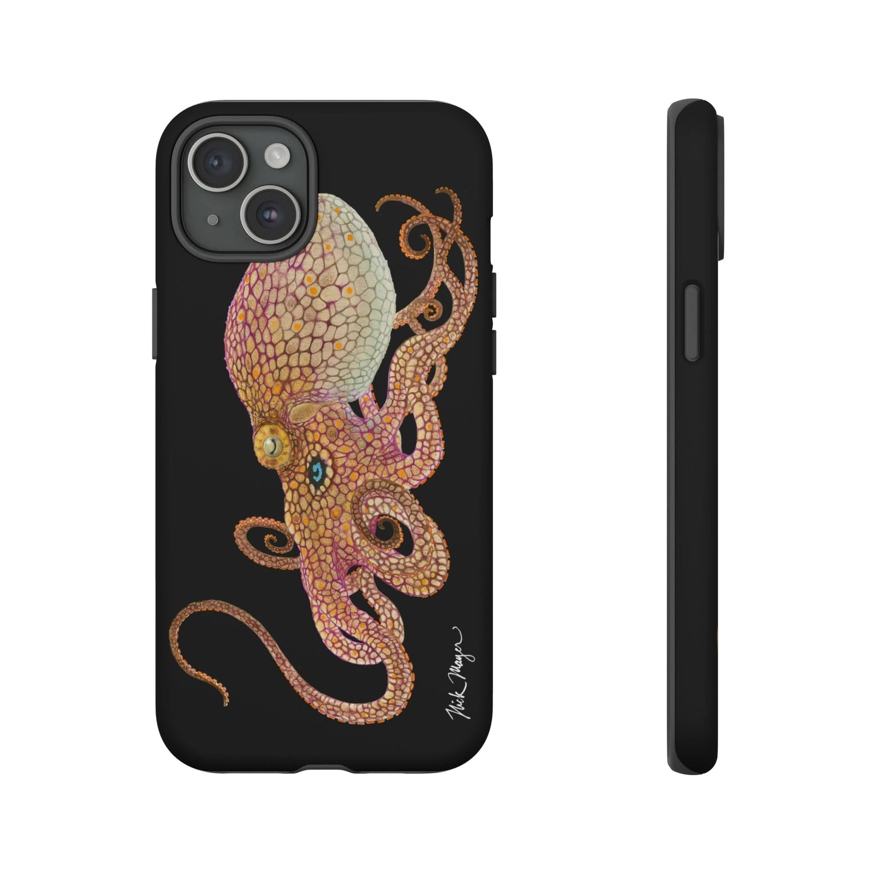 Two Spot Octopus Black iPhone 15 Case