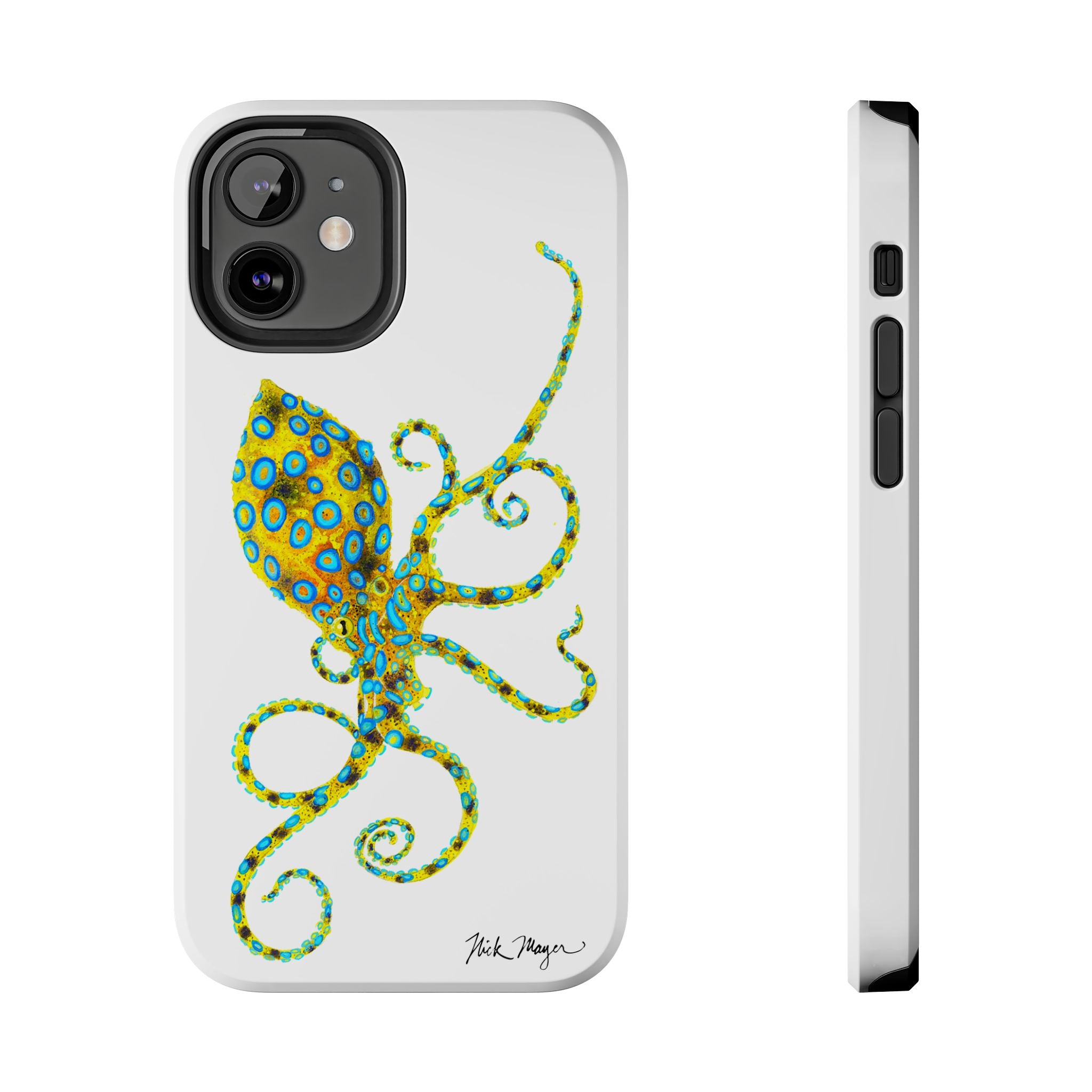 Blue Ringed Octopus White Phone Case (iPhone)