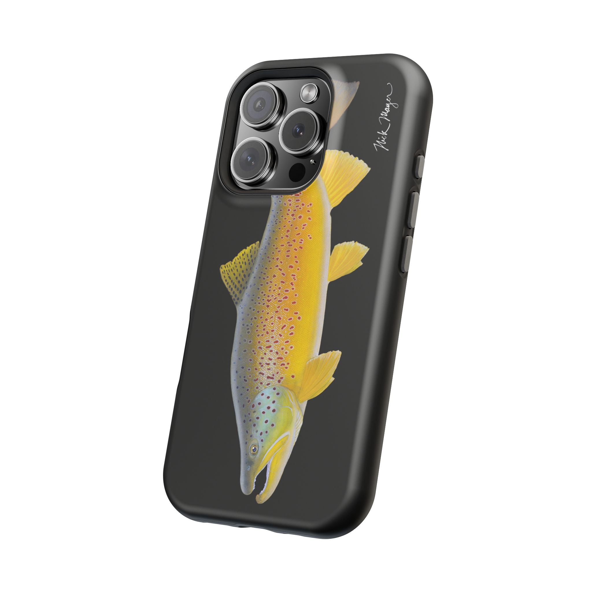 Brown Trout 3 Black MagSafe iPhone Case