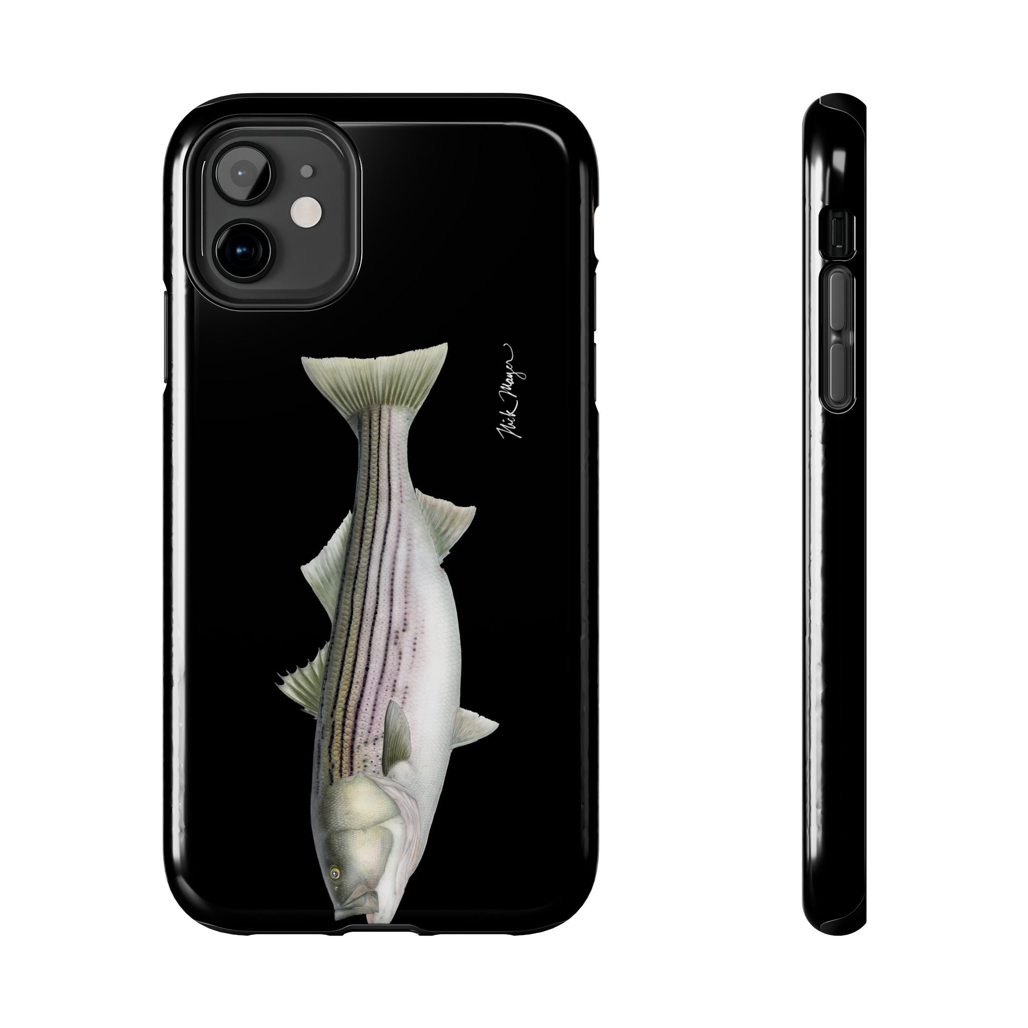 30 lb Striper - Black Phone Case (iPhone)