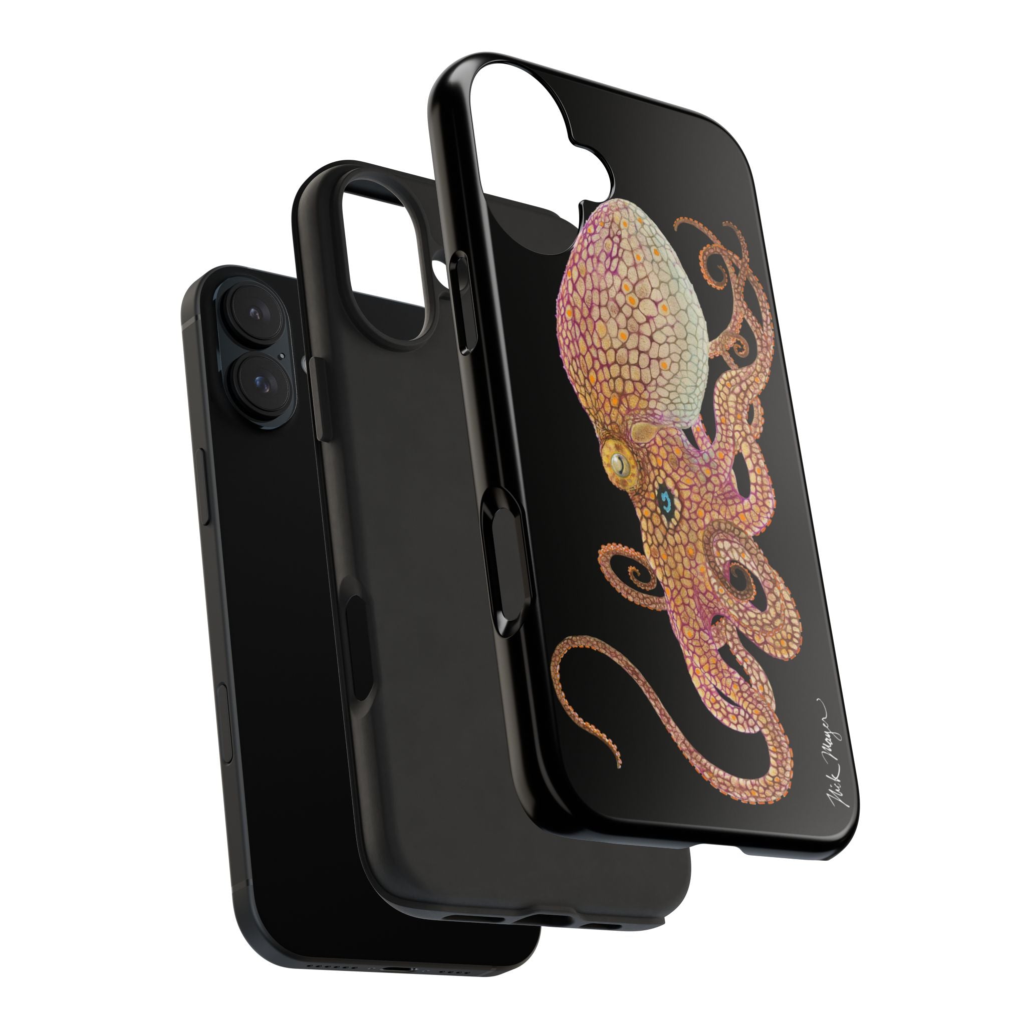 Two Spot Octopus Black Phone Case (iPhone)